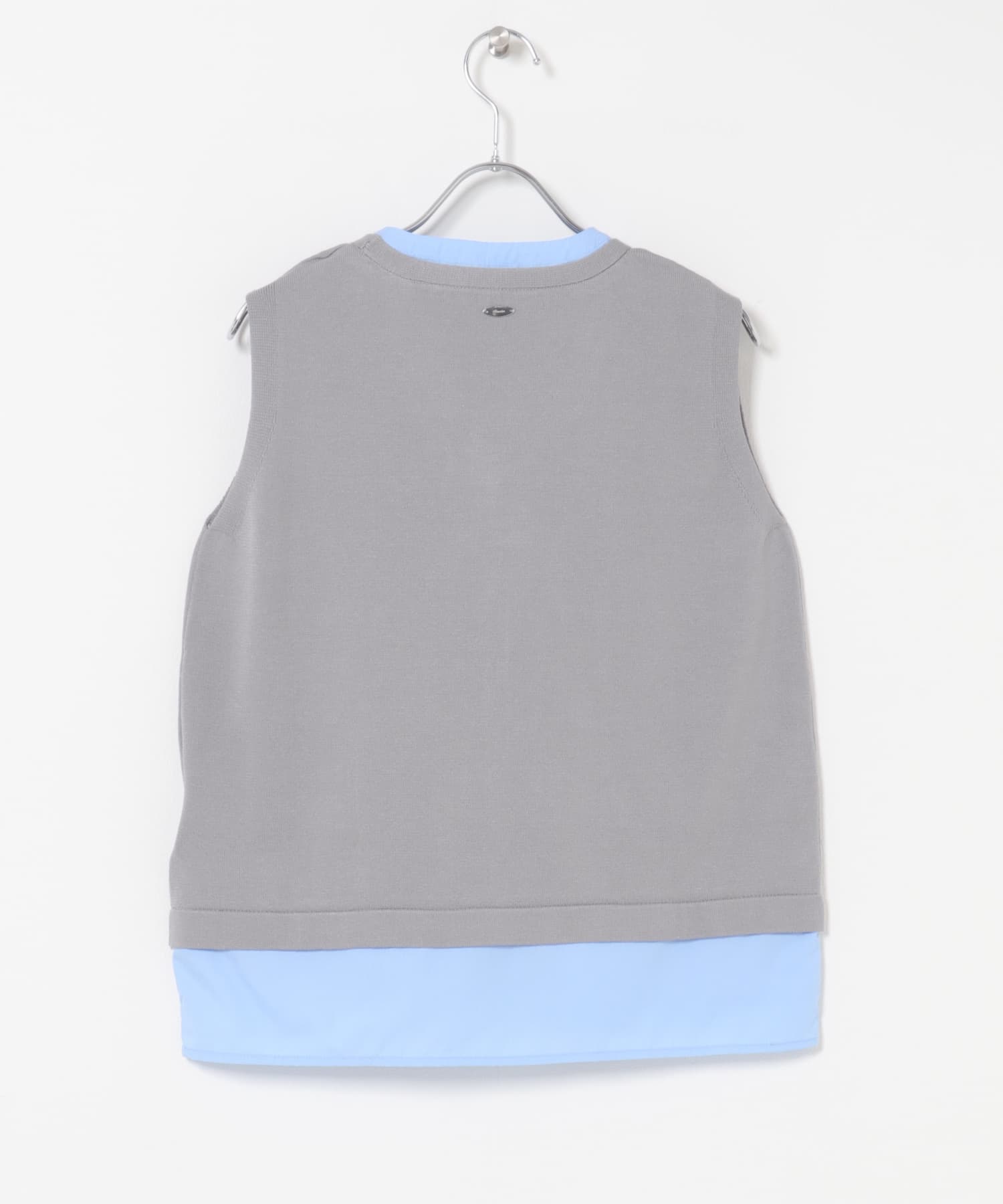 『洗濯可』シャツドッキングレイヤードニットベスト GRAY One