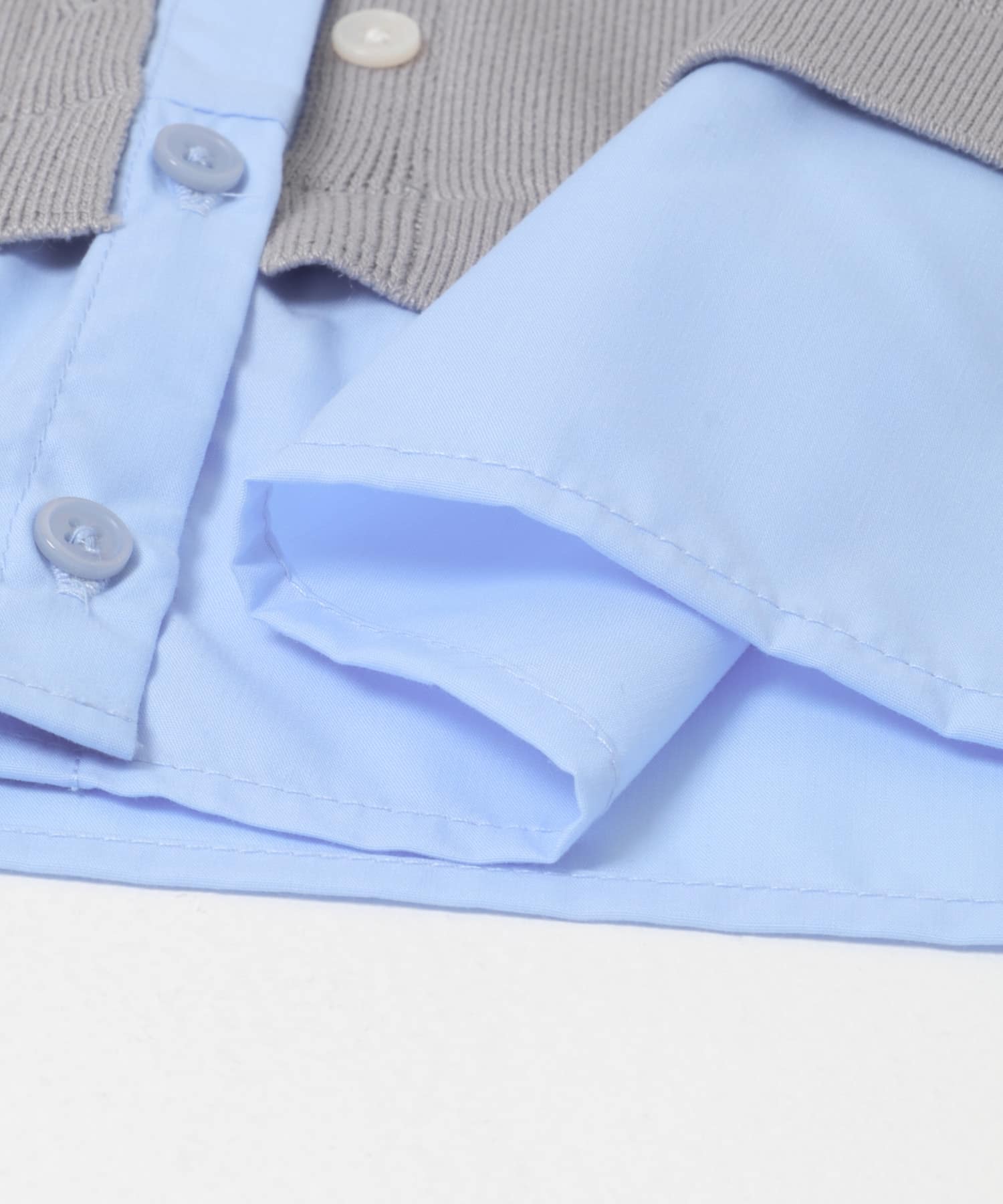 『洗濯可』シャツドッキングレイヤードニットベスト GRAY One