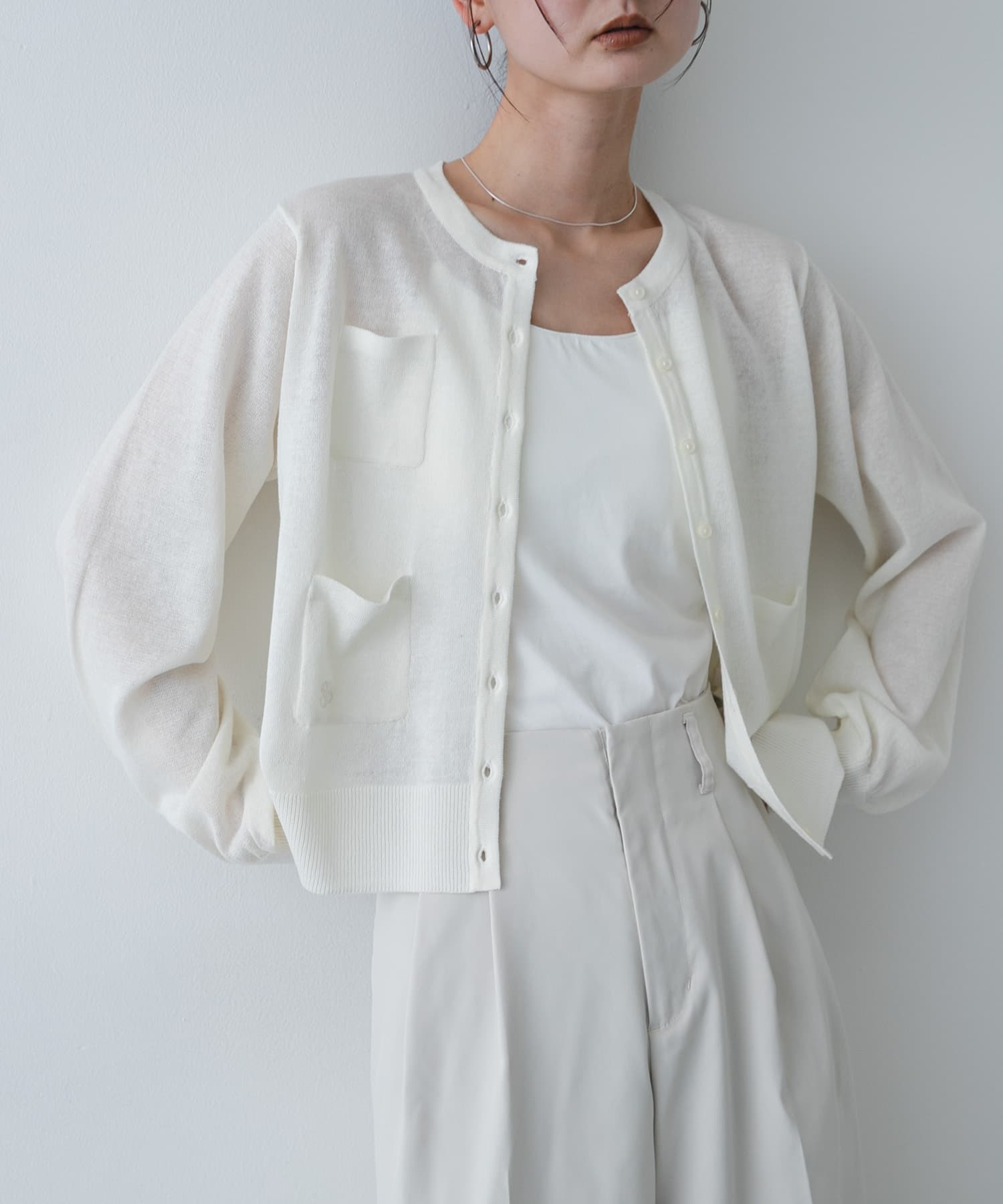 『洗濯可』UVケアポケットシアーカーディガン