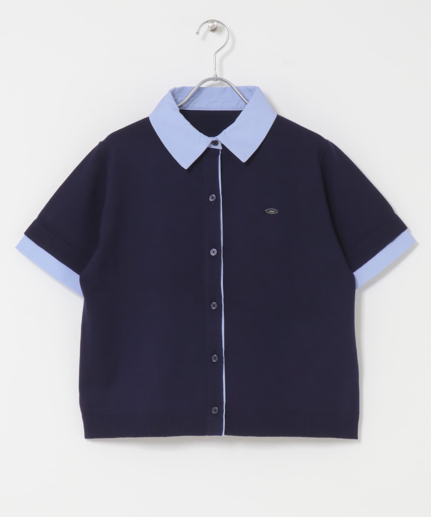 『洗濯可』シャツドッキングカーディガン NAVY One