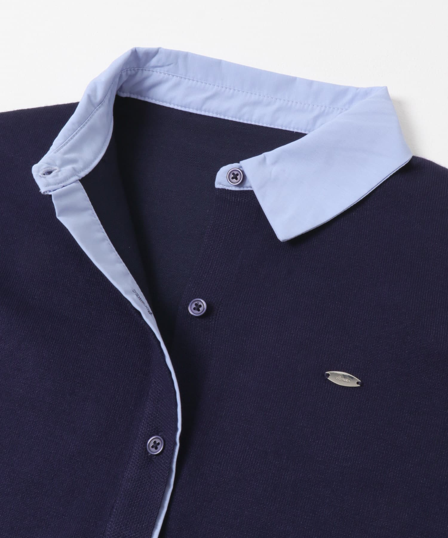 『洗濯可』シャツドッキングカーディガン NAVY One