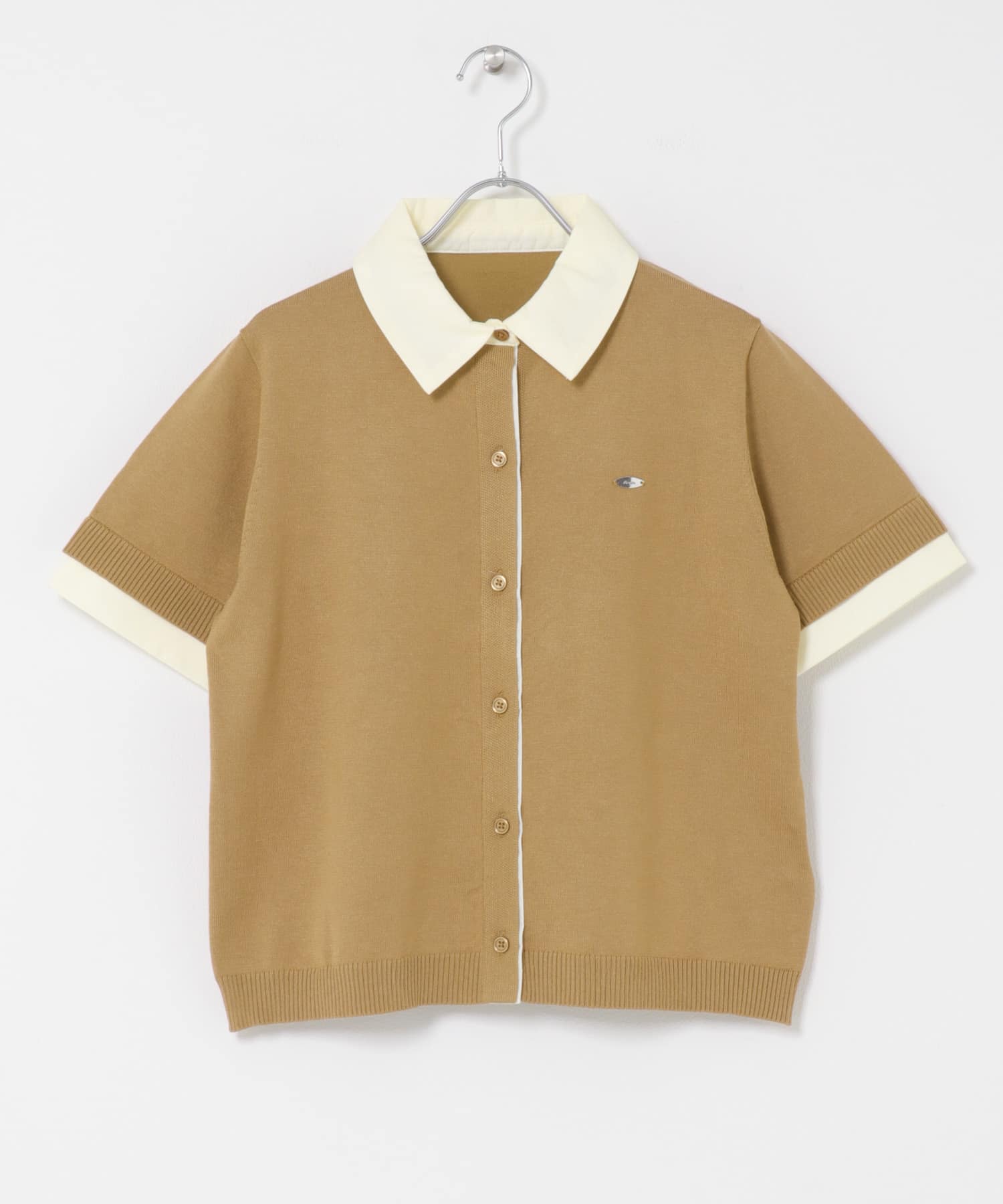 『洗濯可』シャツドッキングカーディガン CAMEL One