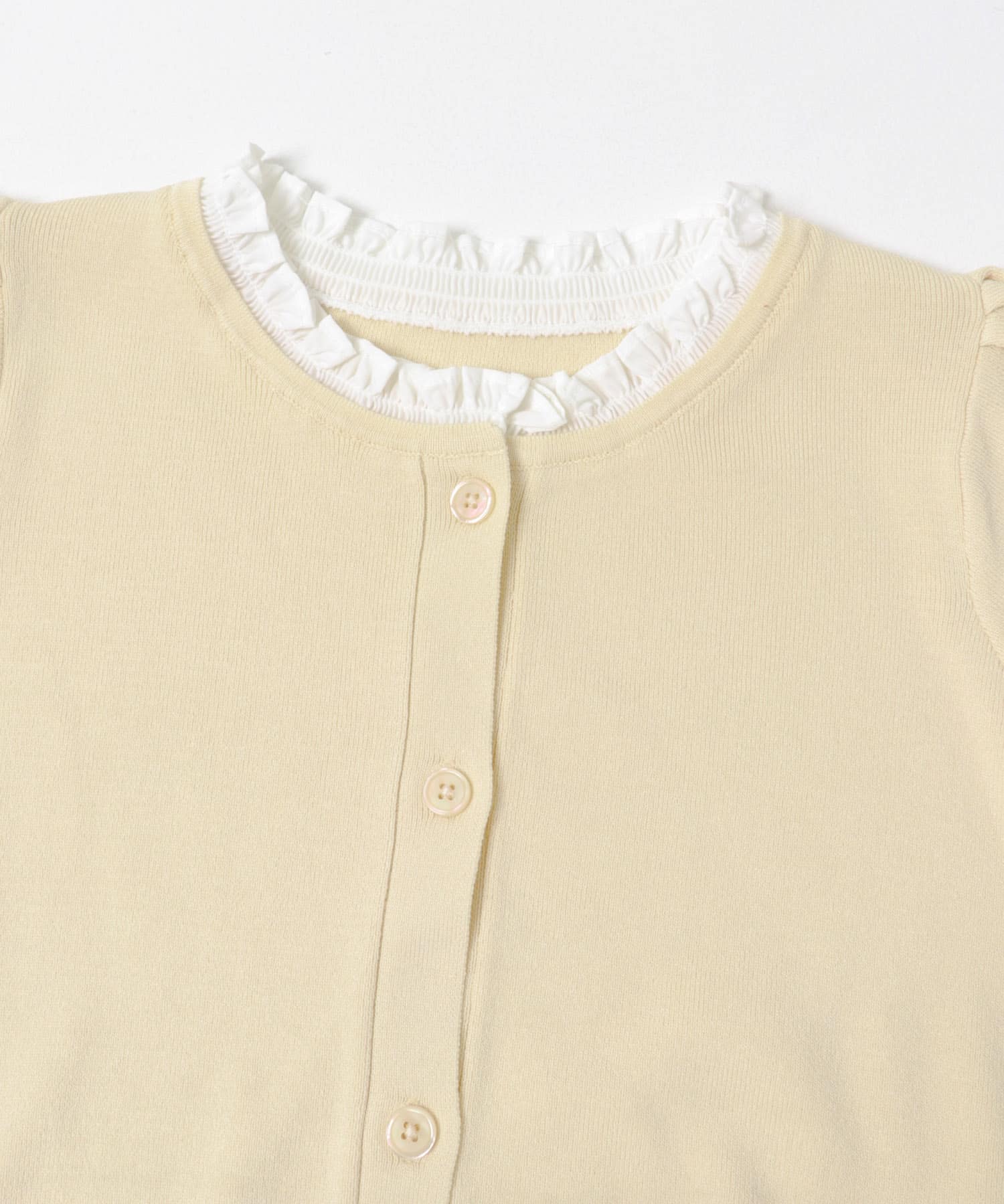 『洗濯可』フリルドッキングニット IVORY One