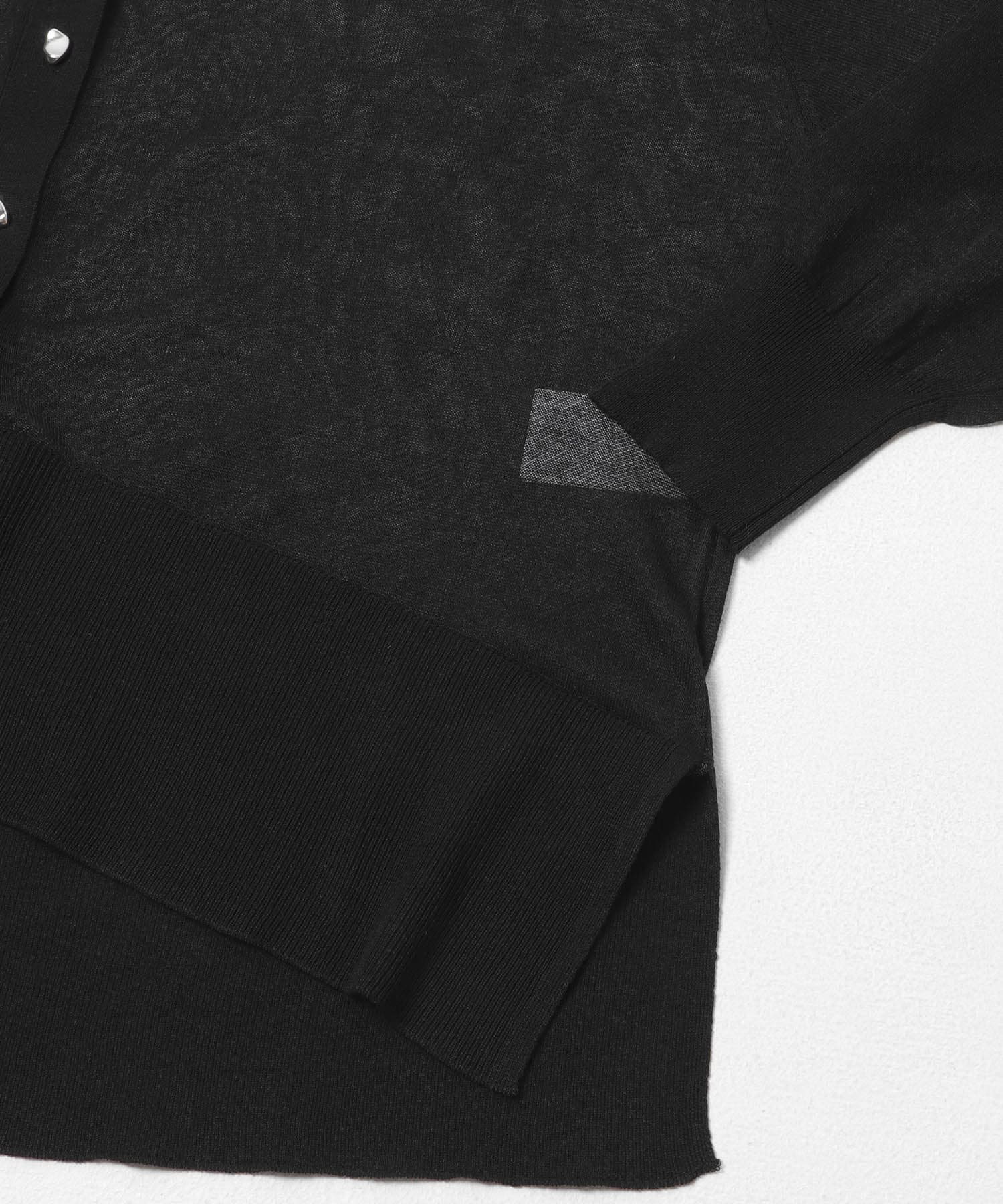 『洗濯可』メタルボタンシアールーズカーディガン BLACK One
