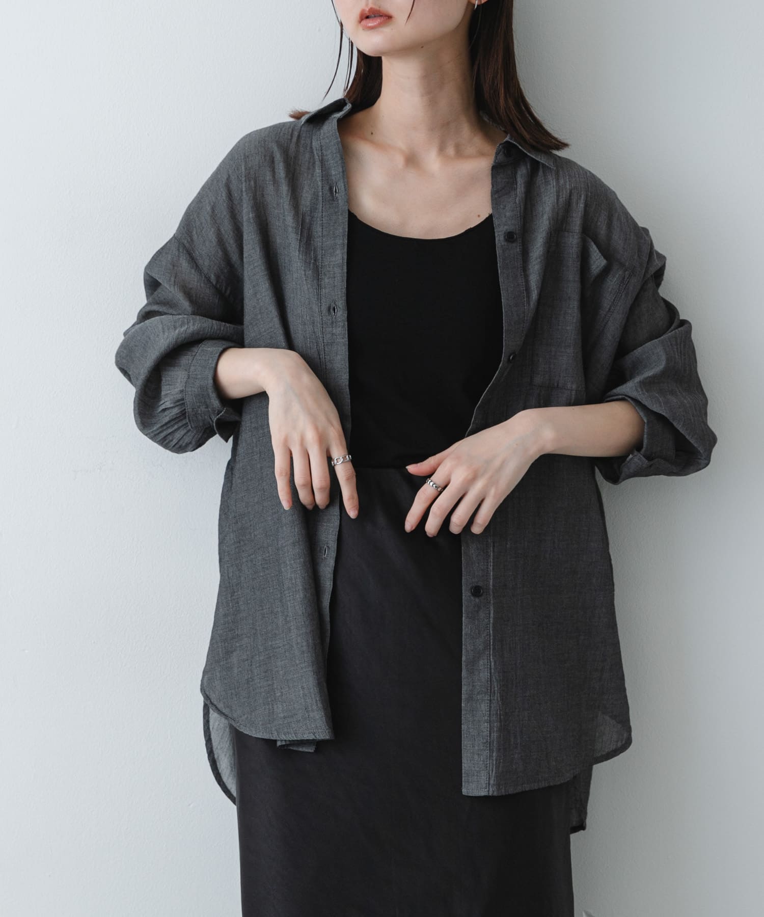 ポケットツキシアーデニムシャツ(One BLACK): トップス｜URBAN