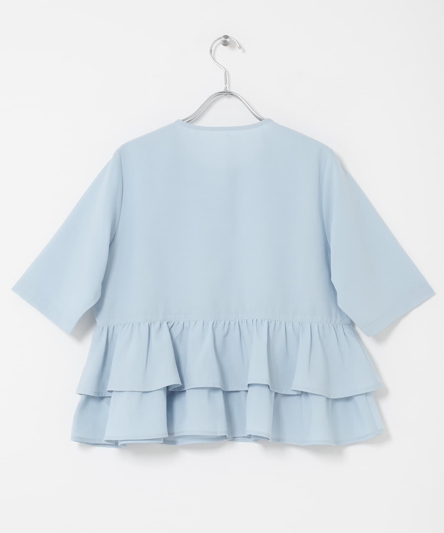 フリルペプラムブラウス L.BLUE One