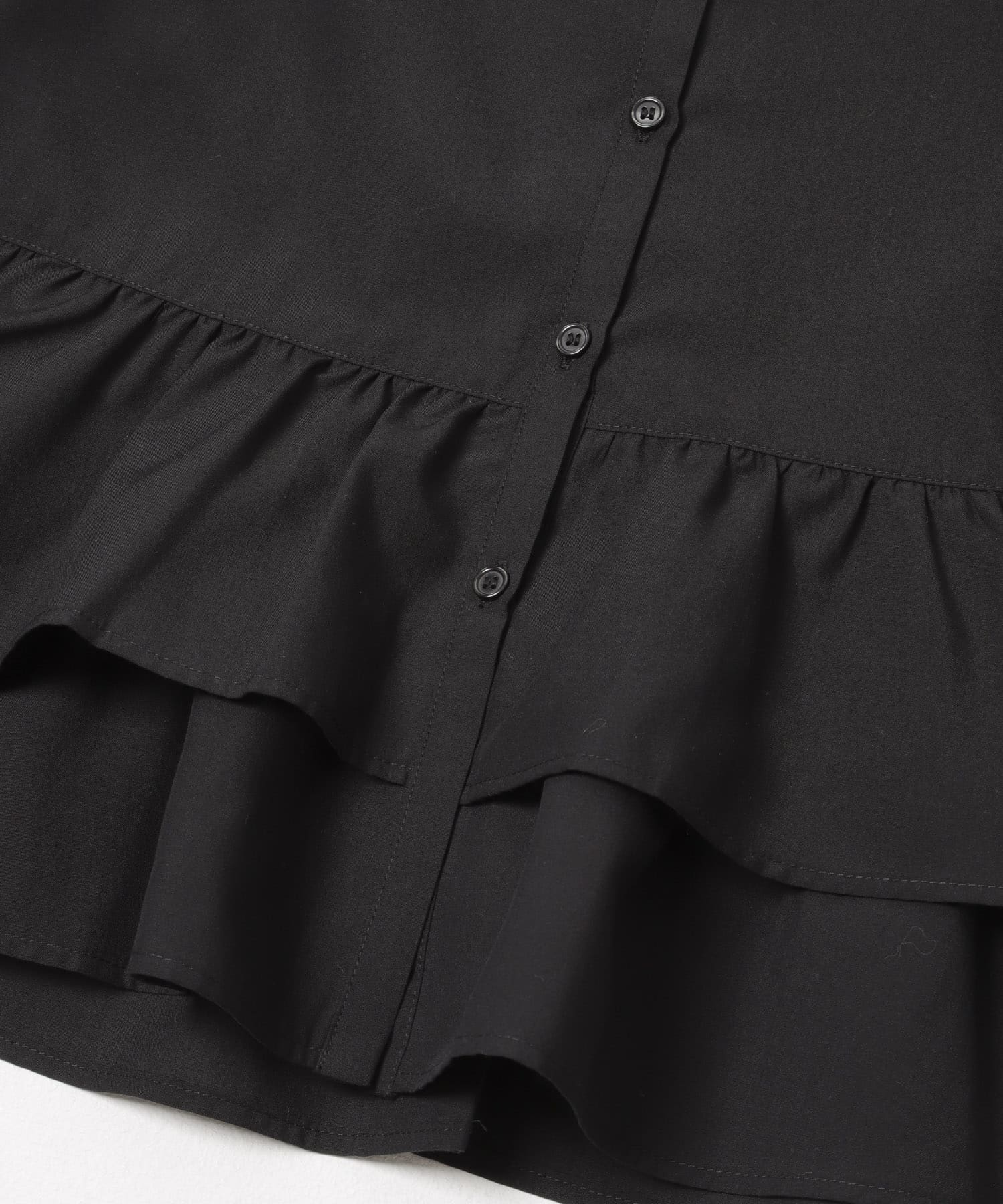 フリルペプラムブラウス BLACK One