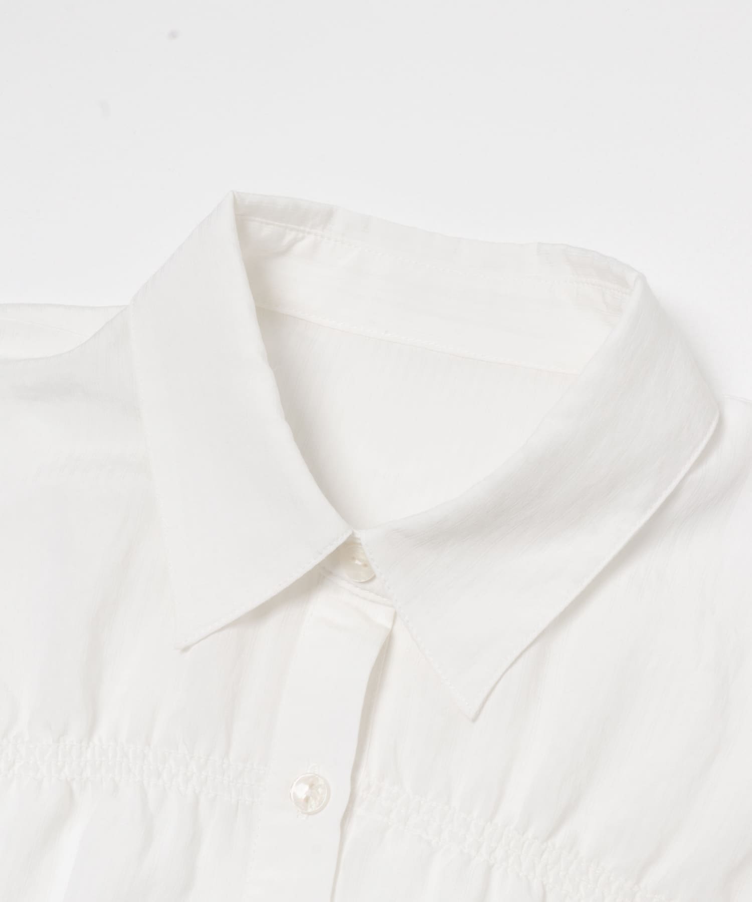 クロップドペプラムシャーリングシャツ WHITE One
