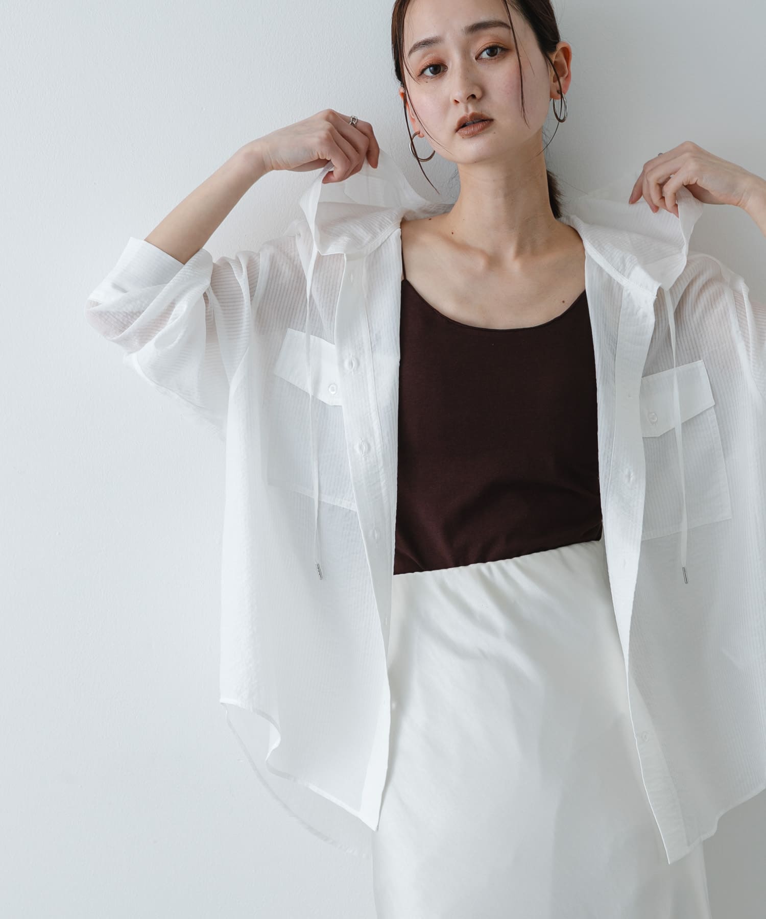 シアーフーディシャツ