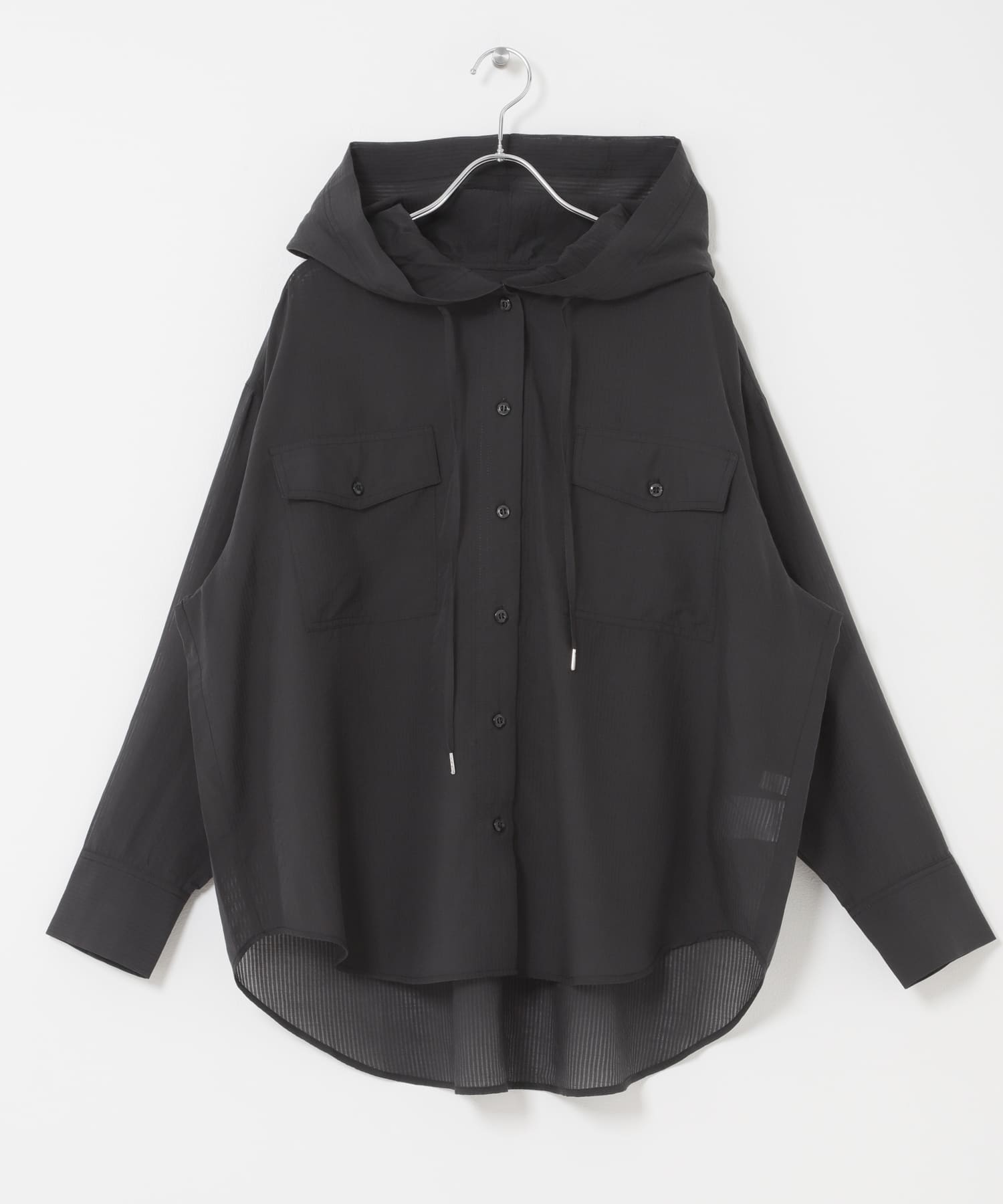 シアーフーディシャツ BLACK One