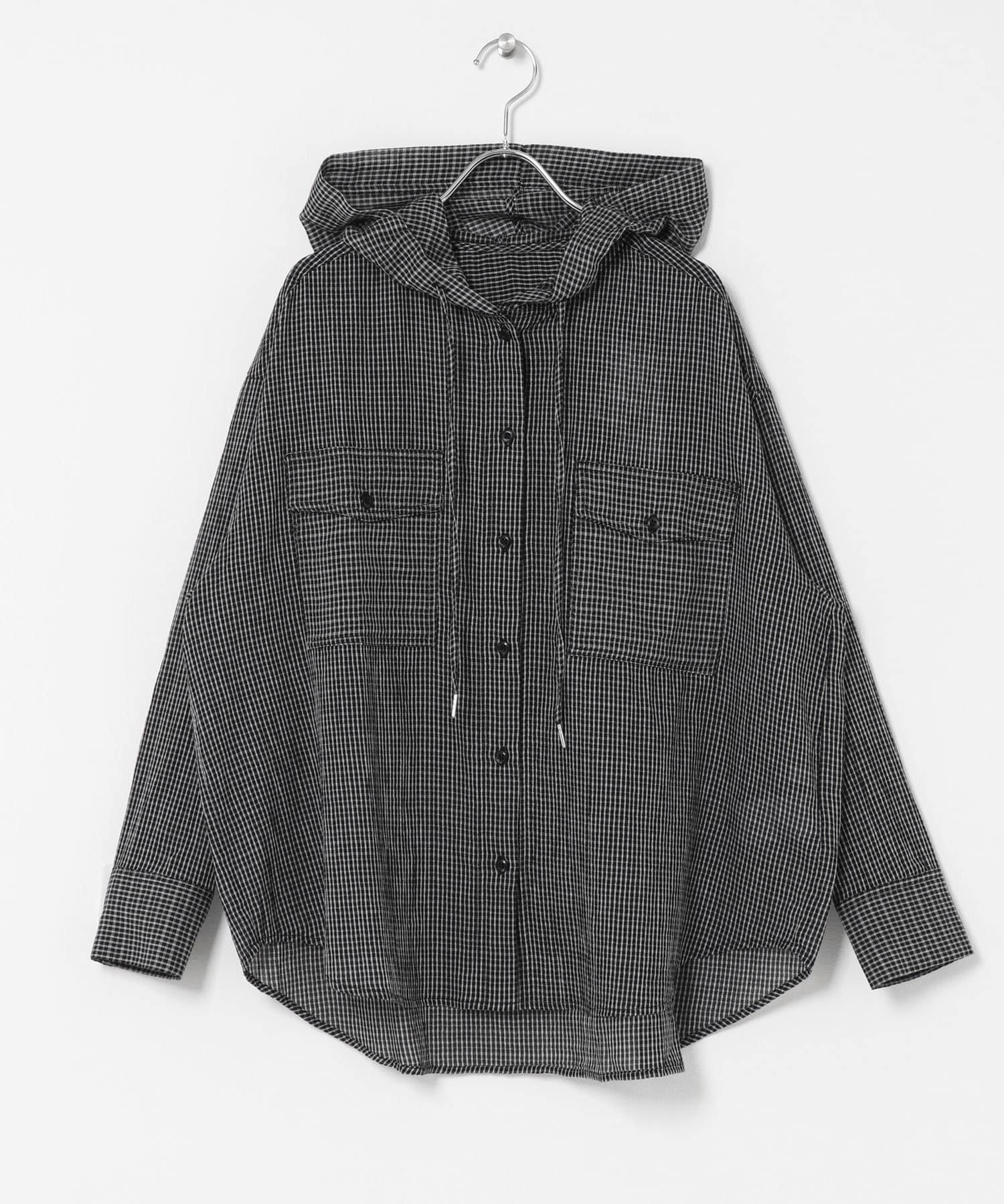 シアーフーディシャツ BLK×WHT One