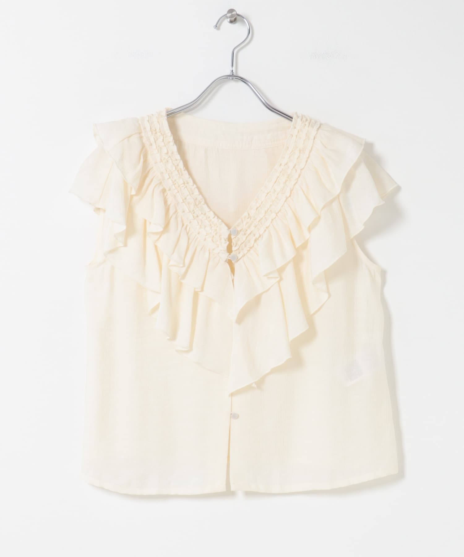 ヨウリュウフリルブラウス IVORY One