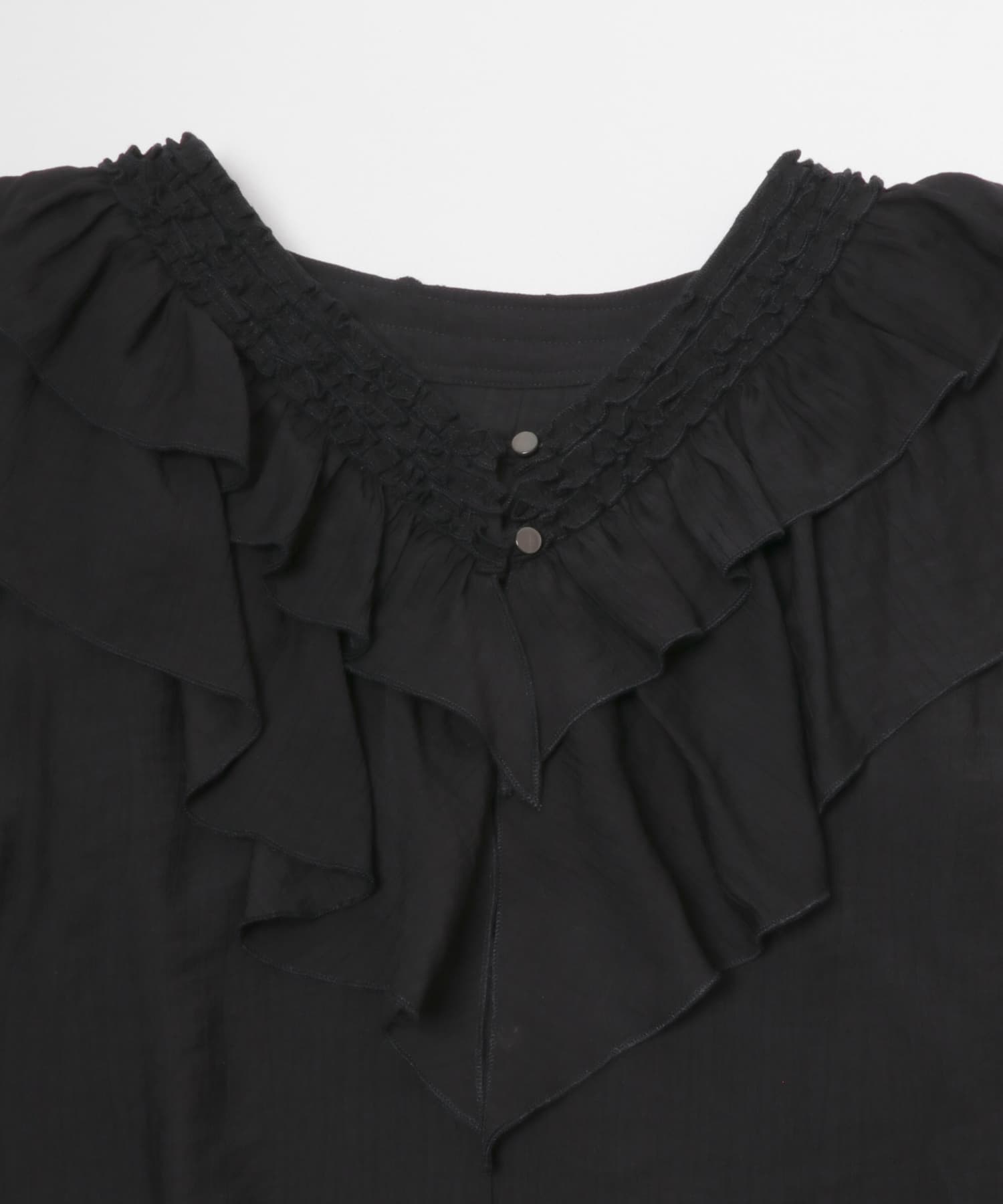 ヨウリュウフリルブラウス BLACK One