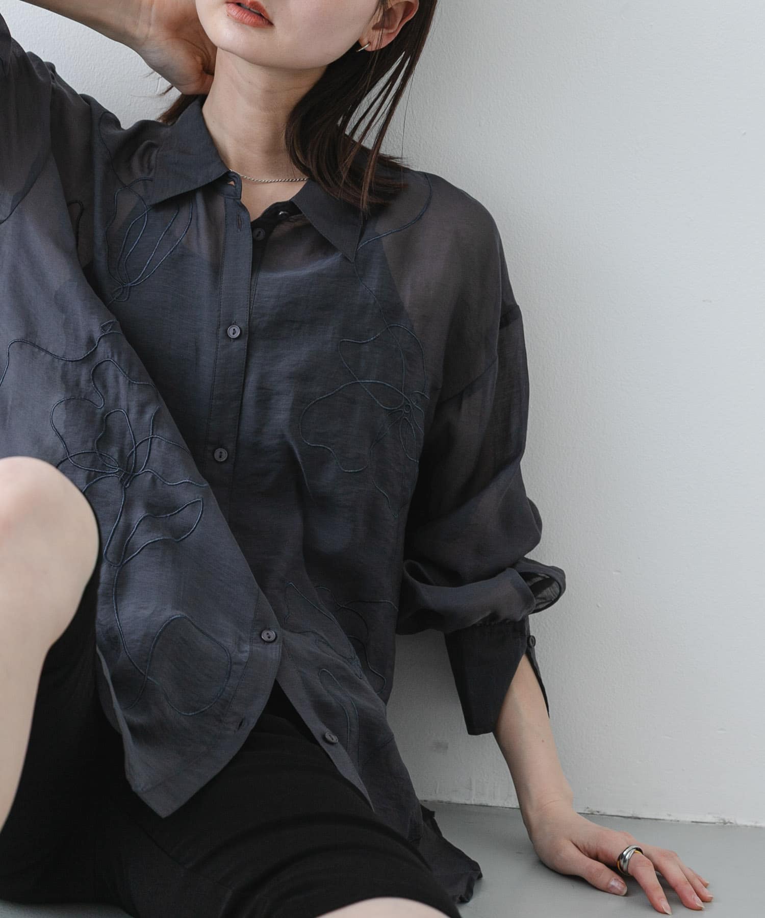 ARGUE  今季完売　SHEER  WIDE Tシャツ　ヌードベージュ シシュウシアーシャツ(One BEIGE): トップス｜URBAN RESEARCH公式