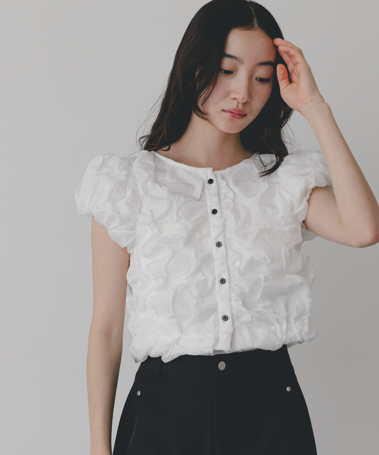 『WEB限定』クシュクシュパフスリーブトップス