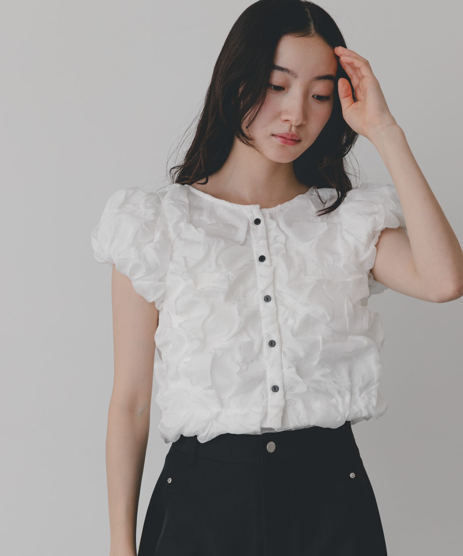 『WEB限定』クシュクシュパフスリーブトップス