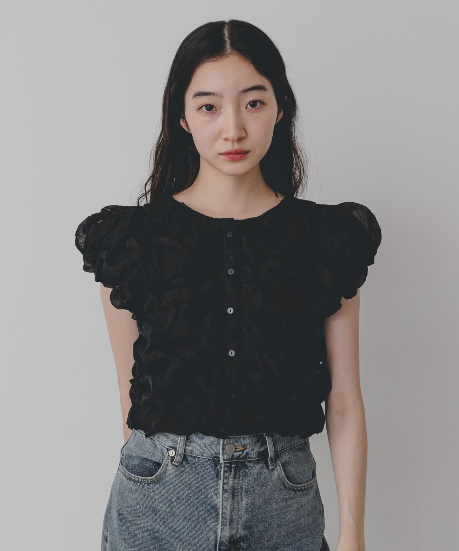 『WEB限定』クシュクシュパフスリーブトップス
