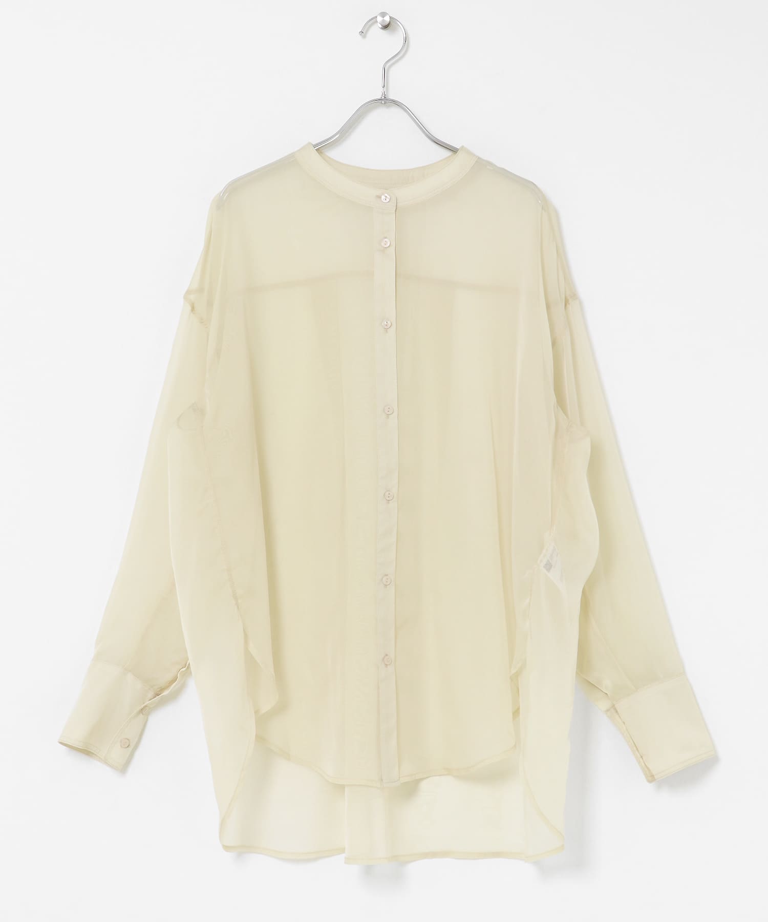 バンドカラーシャンブレーシアーシャツ(One CHARCOAL): トップス