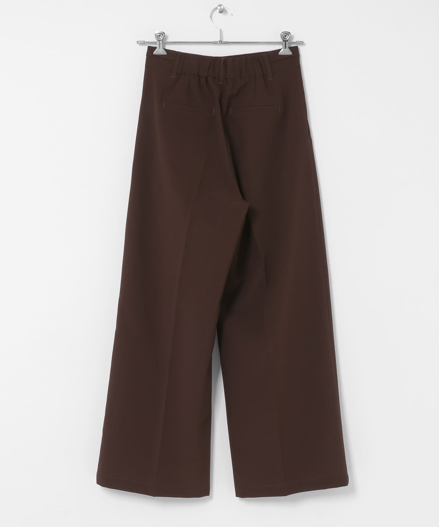 『速乾』イージーケアドライタッチワイドパンツ BROWN S