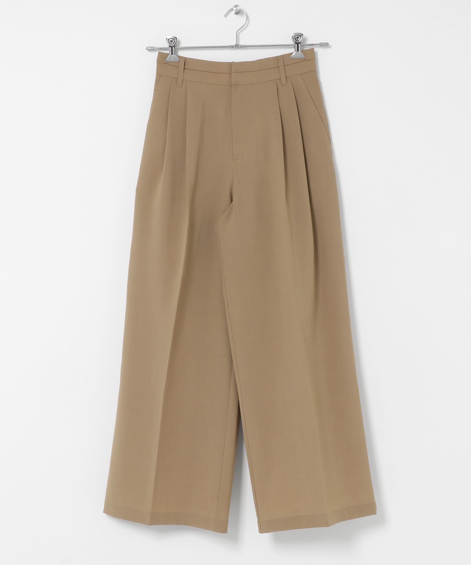 『速乾』イージーケアドライタッチワイドパンツ BEIGE S