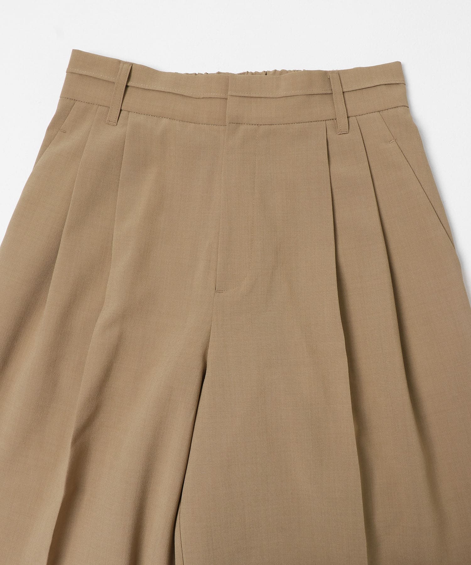 『速乾』イージーケアドライタッチワイドパンツ BEIGE S