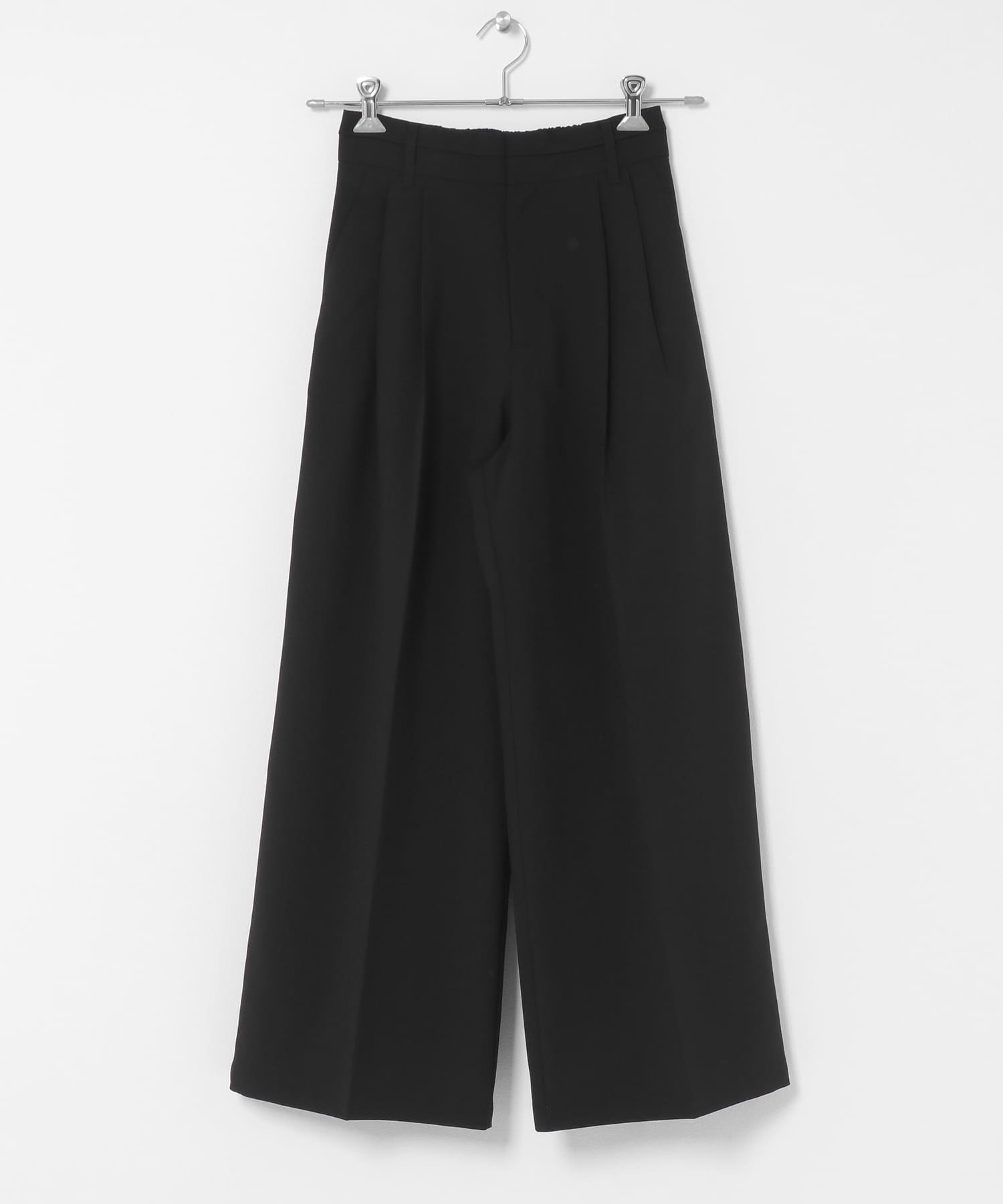 『速乾』イージーケアドライタッチワイドパンツ BLACK S