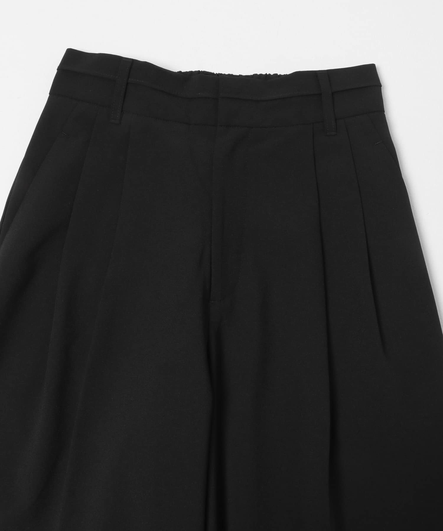 『速乾』イージーケアドライタッチワイドパンツ BLACK S