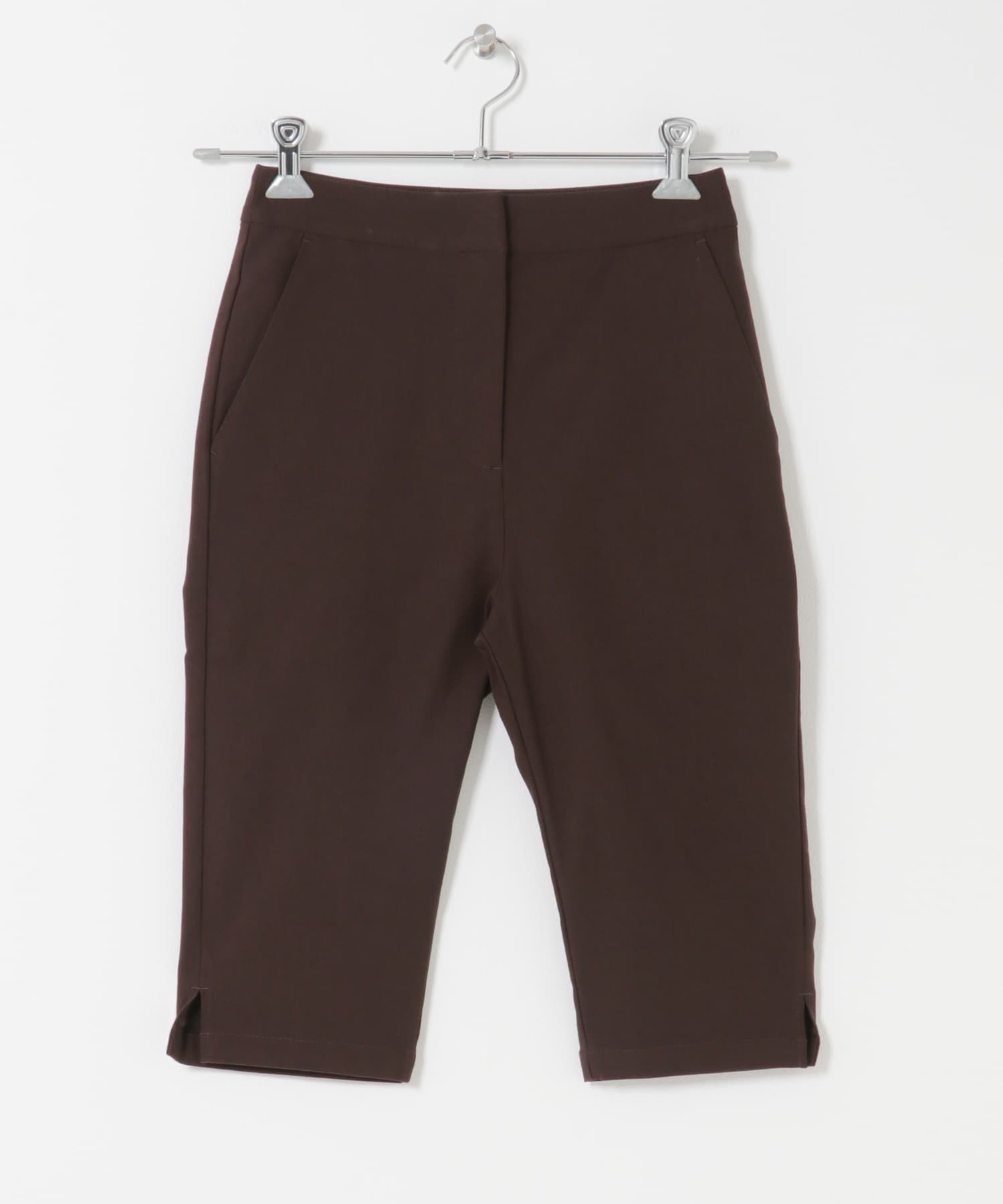 ストレッチカプリパンツ BROWN S