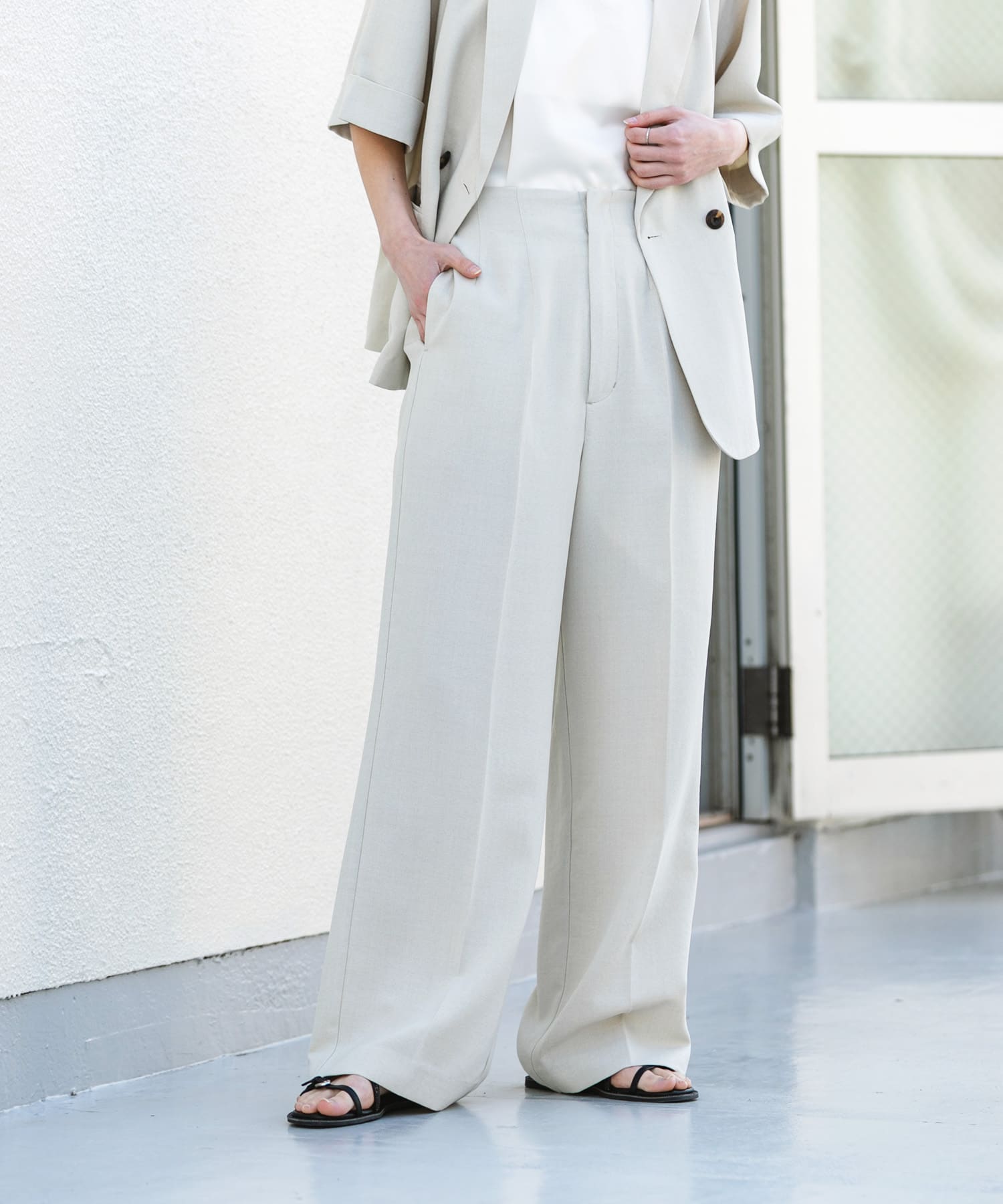 『一部WEB限定』『UR TECH DRYLUXE』リネンライクワイドパンツ