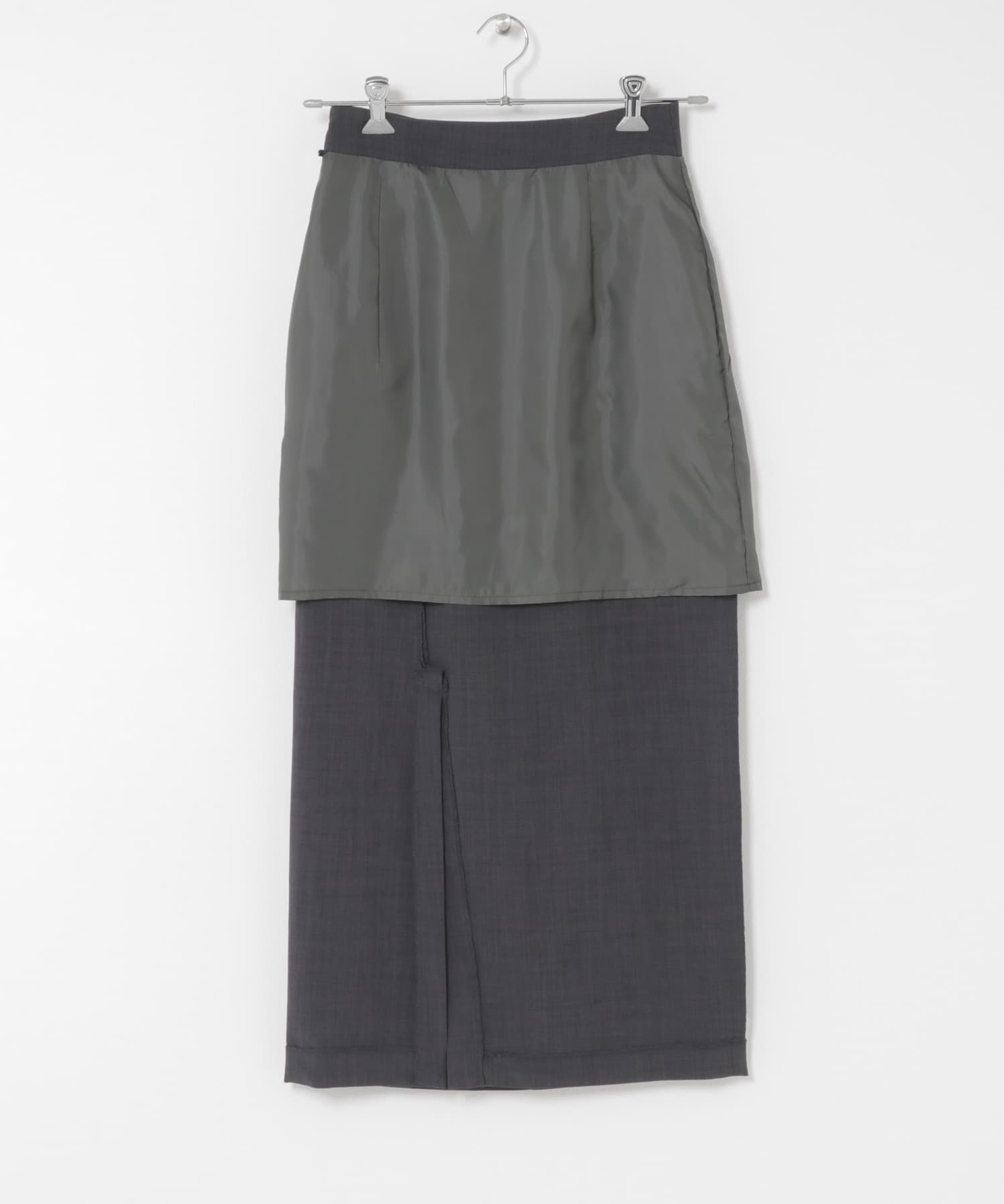 『一部WEB限定』『UR TECH DRYLUXE』リネンライクスリットタイトスカート CHARCOAL XS