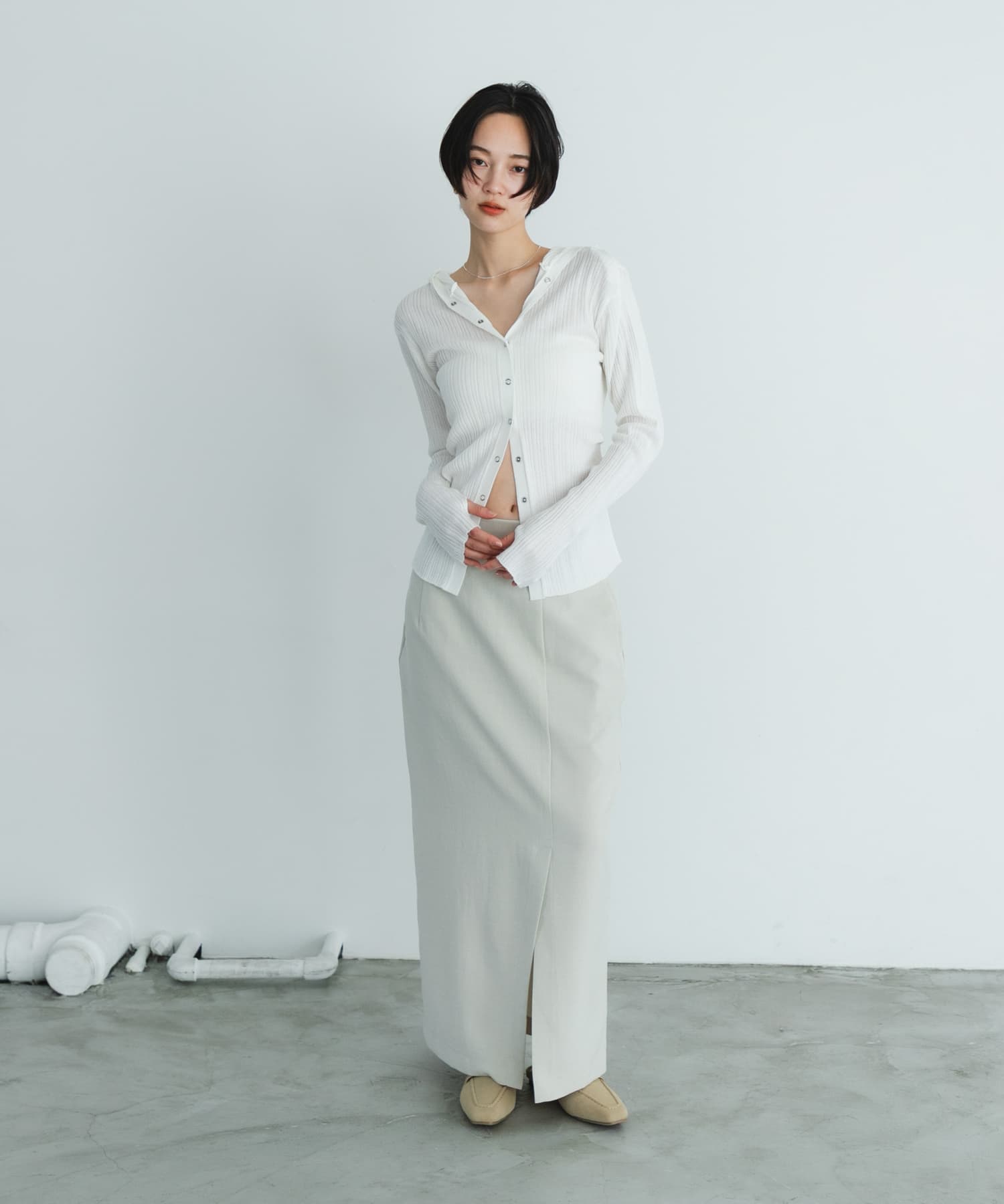 『一部WEB限定』『UR TECH DRYLUXE』リネンライクスリットタイトスカート