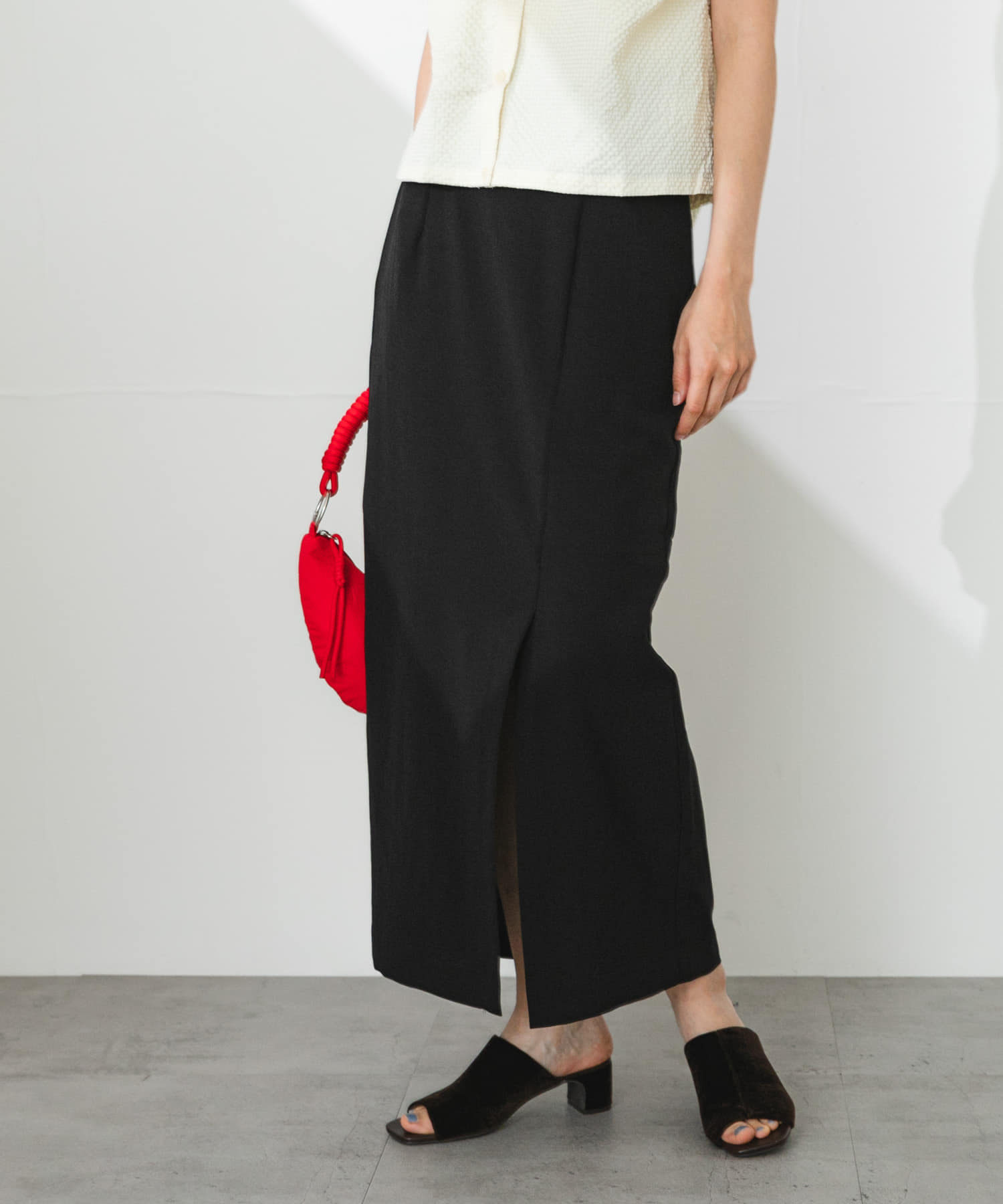 『一部WEB限定』『UR TECH DRYLUXE』リネンライクスリットタイトスカート