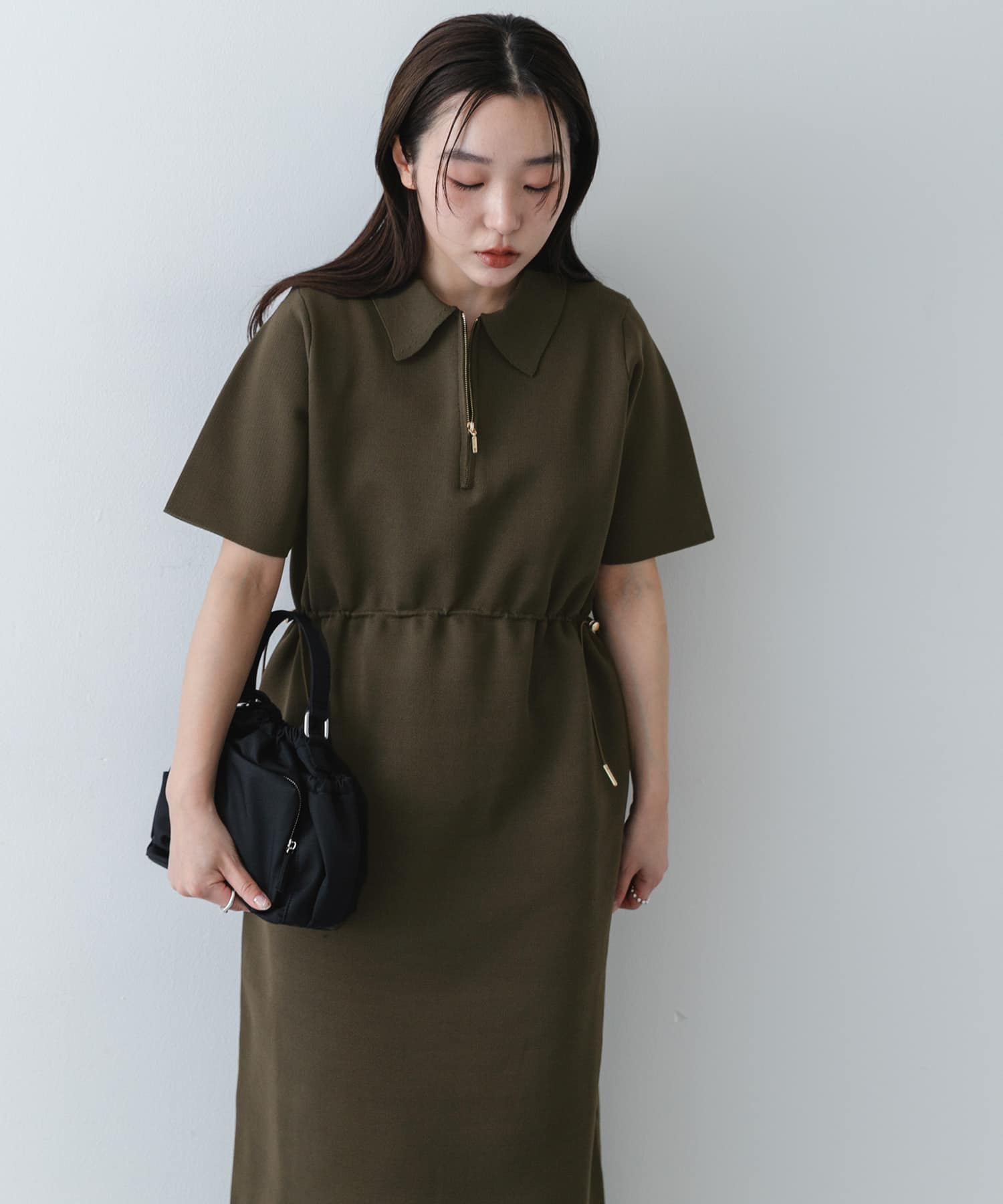 洗濯可』フォルムニットワンピース(COMPACT BROWN): ワンピース｜URBAN