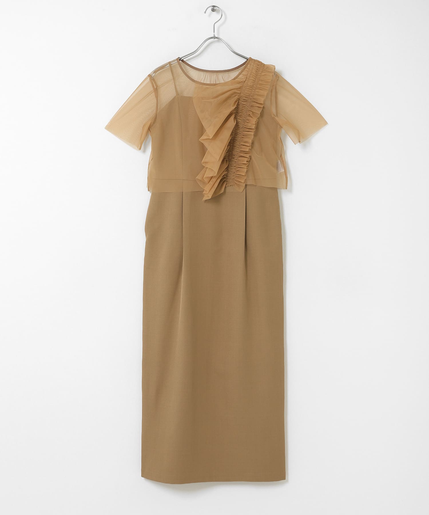 チュールフリルセットワンピース BEIGE COMPACT