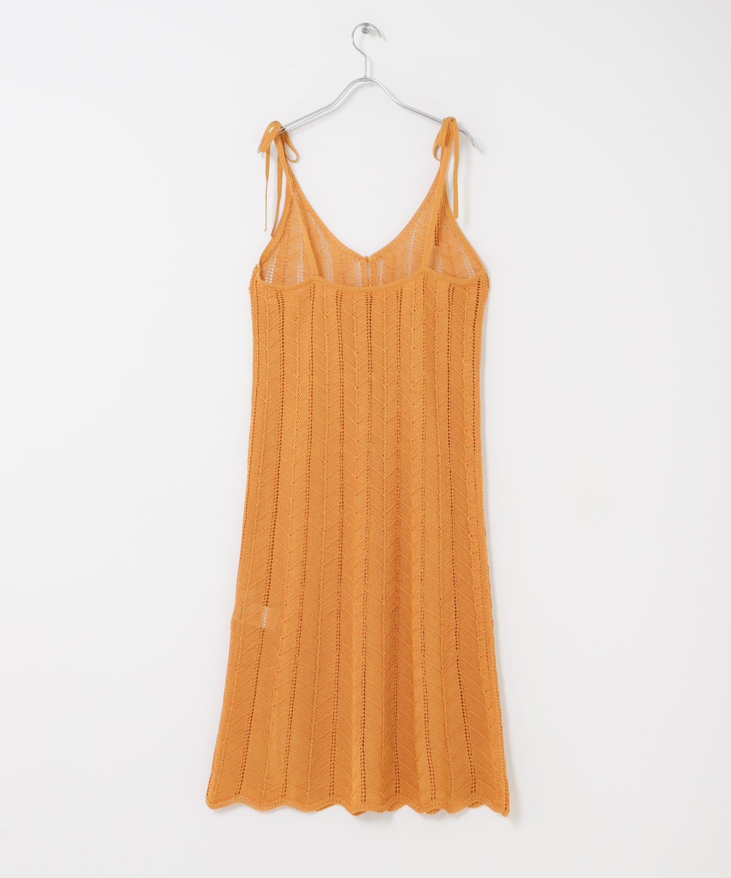 『洗濯可』フロントボタンレースアミキャミワンピース ORANGE One