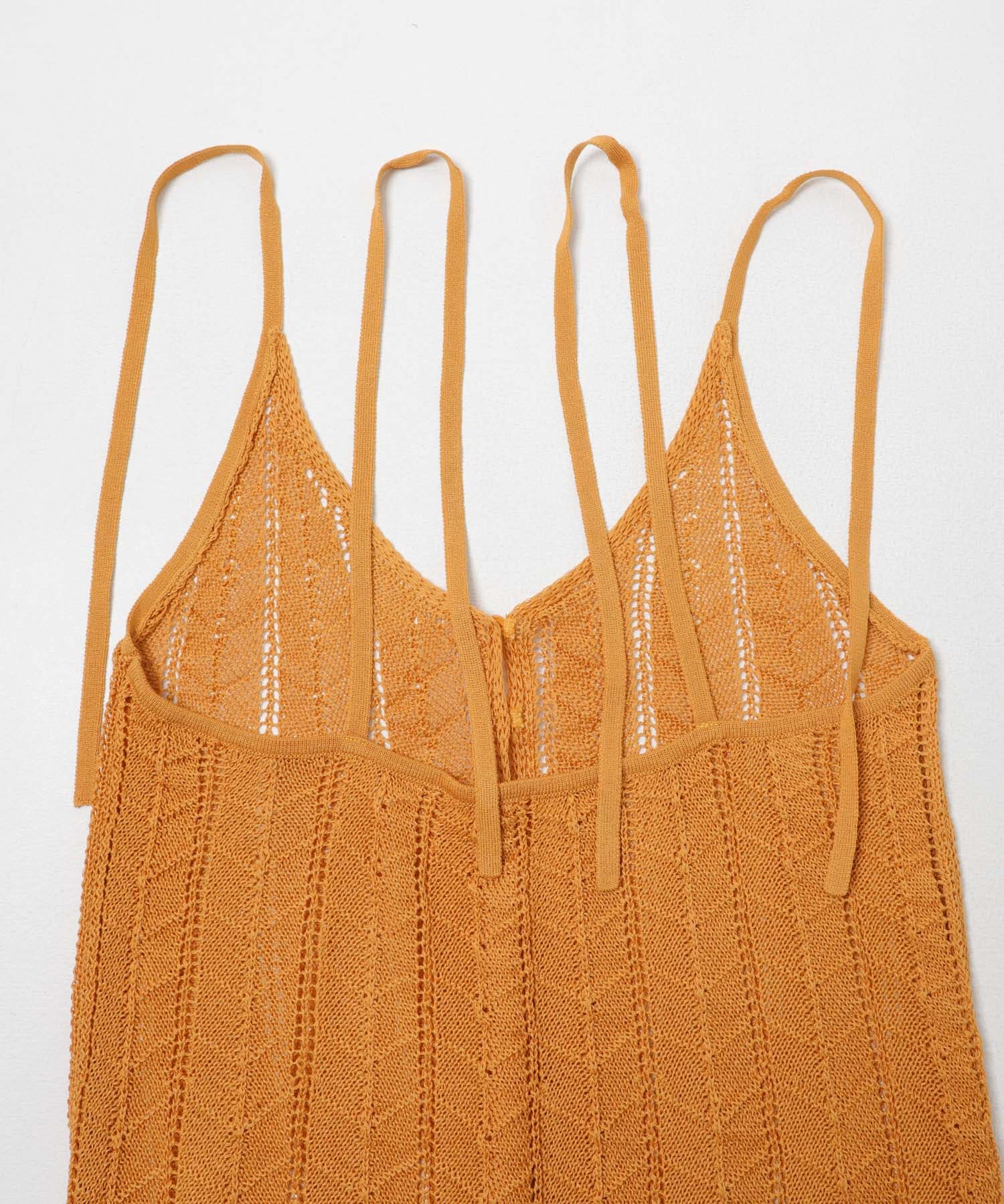 『洗濯可』フロントボタンレースアミキャミワンピース ORANGE One