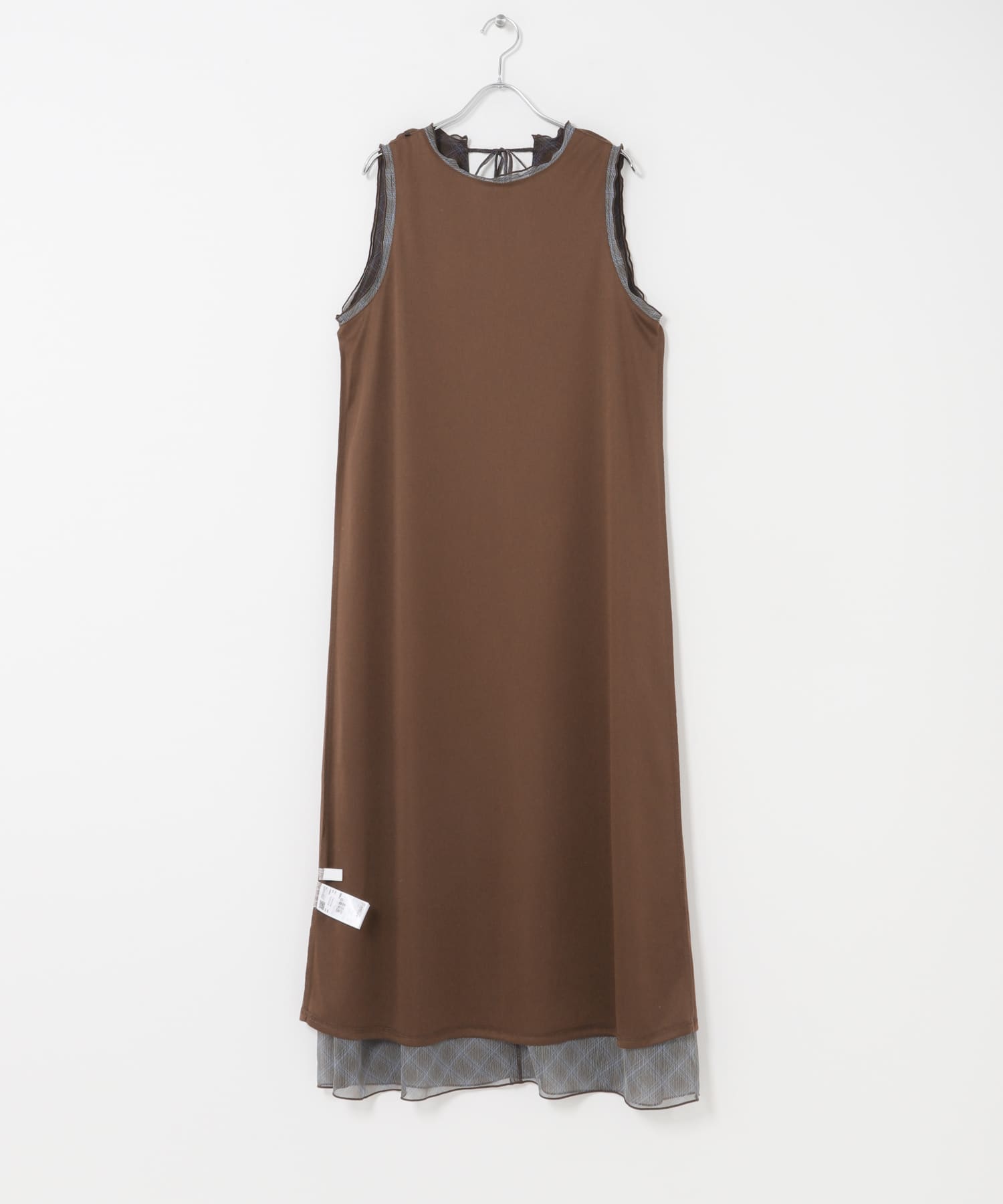 チェックシアーナローワンピース BROWN COMPACT