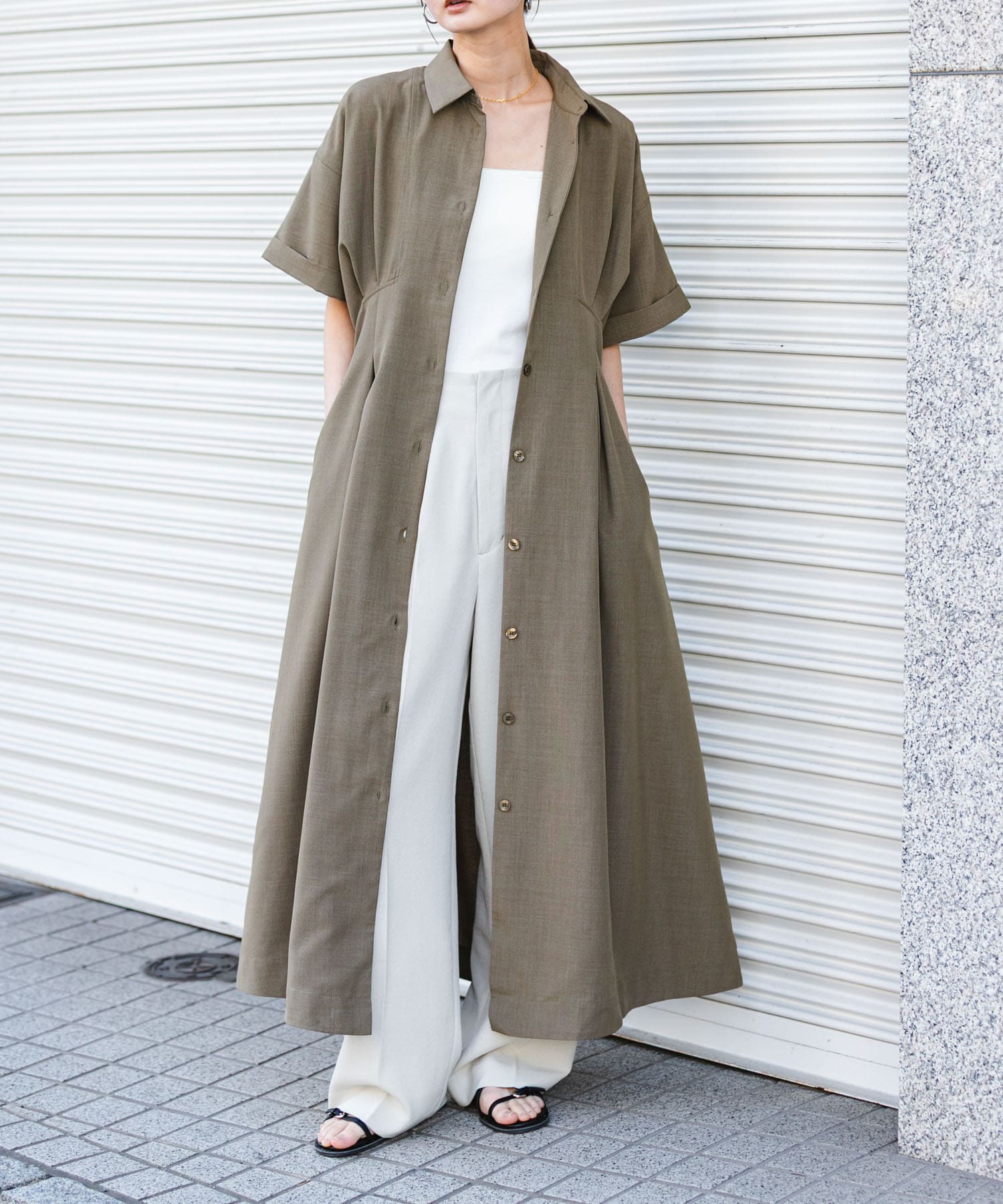 『UR TECH DRYLUXE』リネンライクワンピース