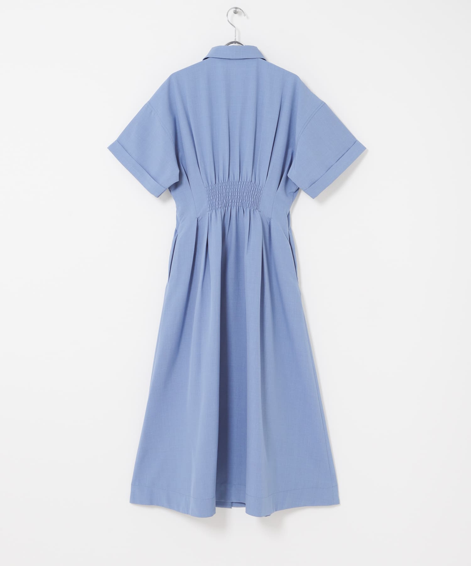 『UR TECH DRYLUXE』リネンライクワンピース L.BLUE COMPACT