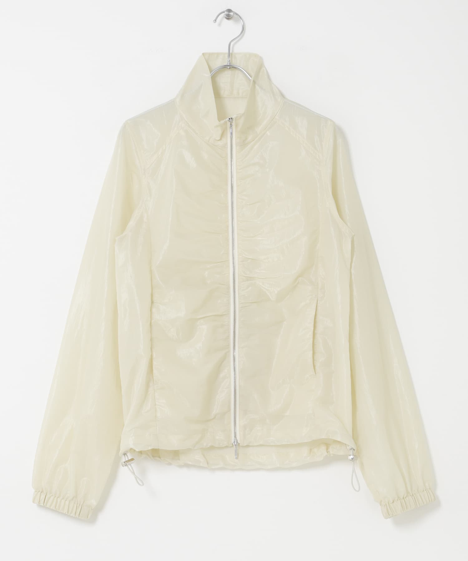 撥水シアーナイロンジップブルゾン IVORY One