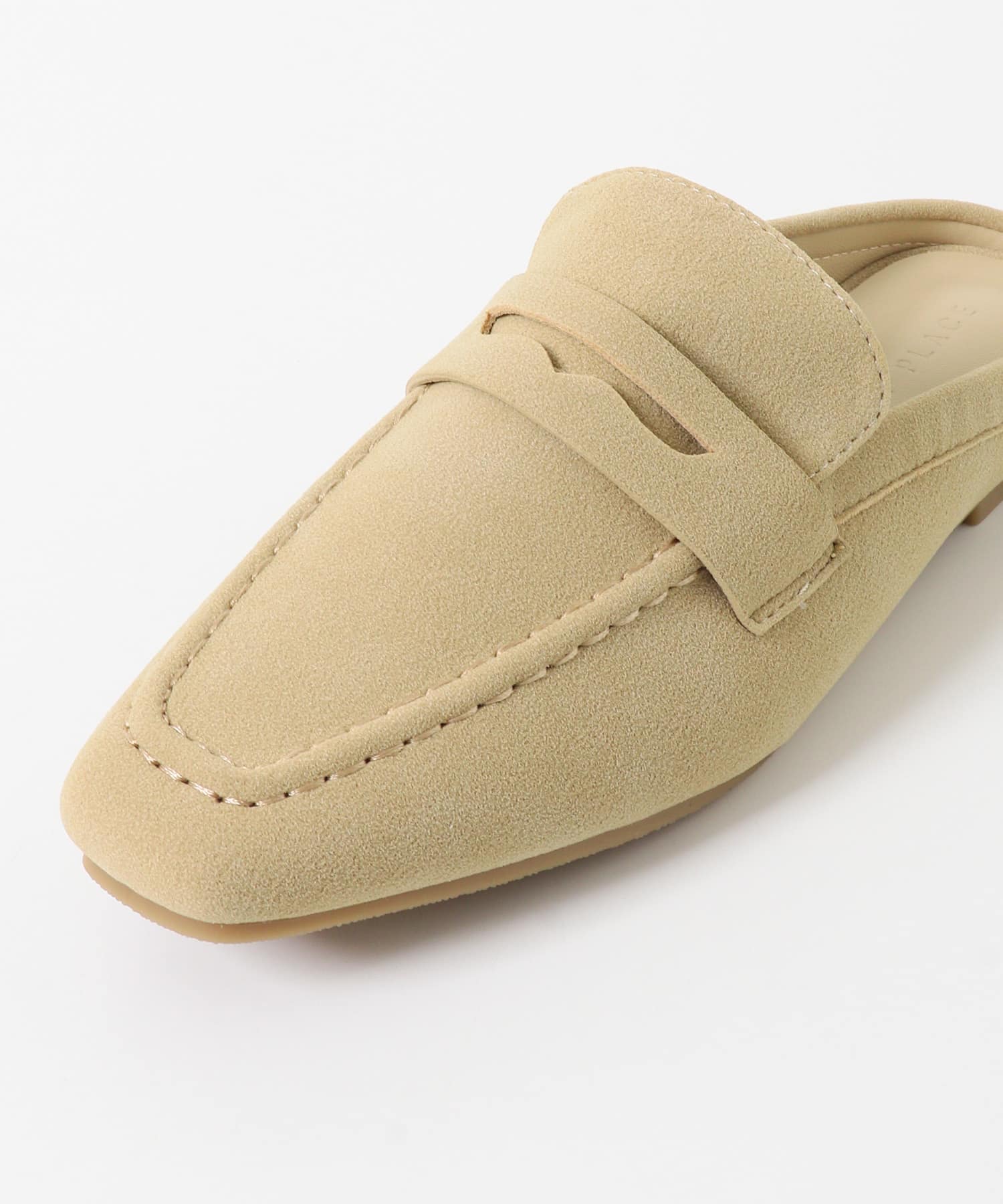 スクエアトゥローファーミュール BEIGE S