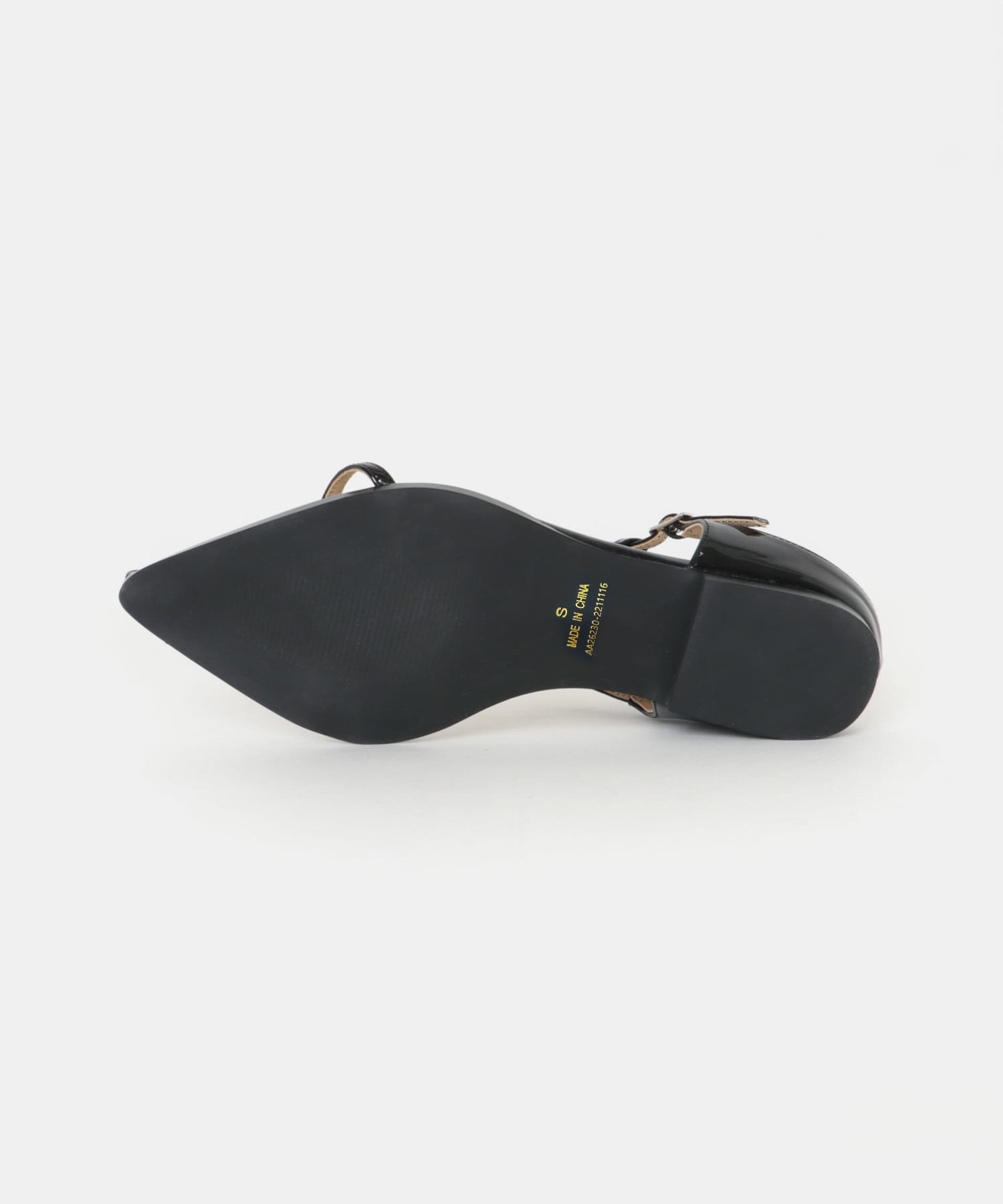 ナローポインテッドサンダル BLACK S