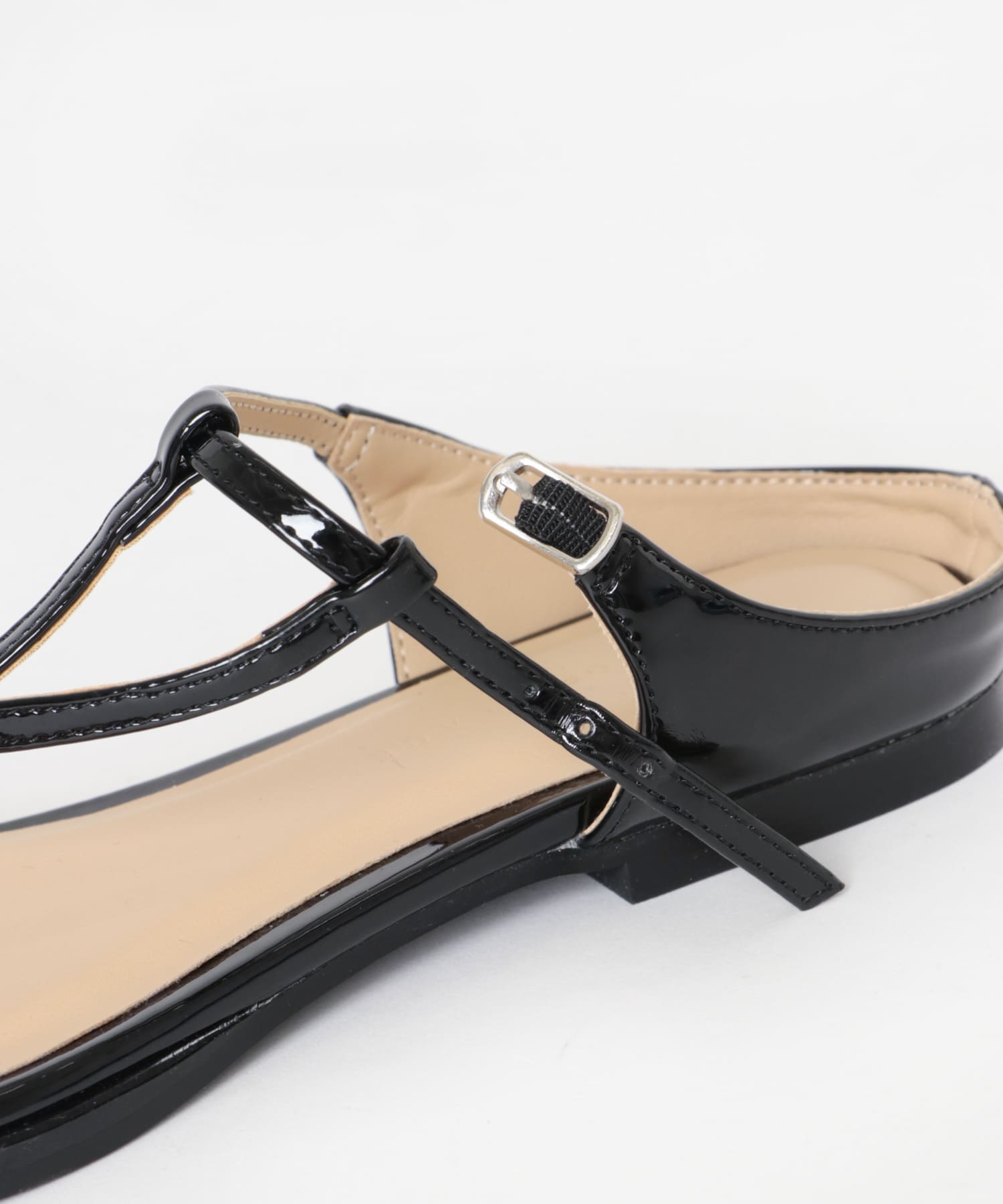 ナローポインテッドサンダル BLACK S