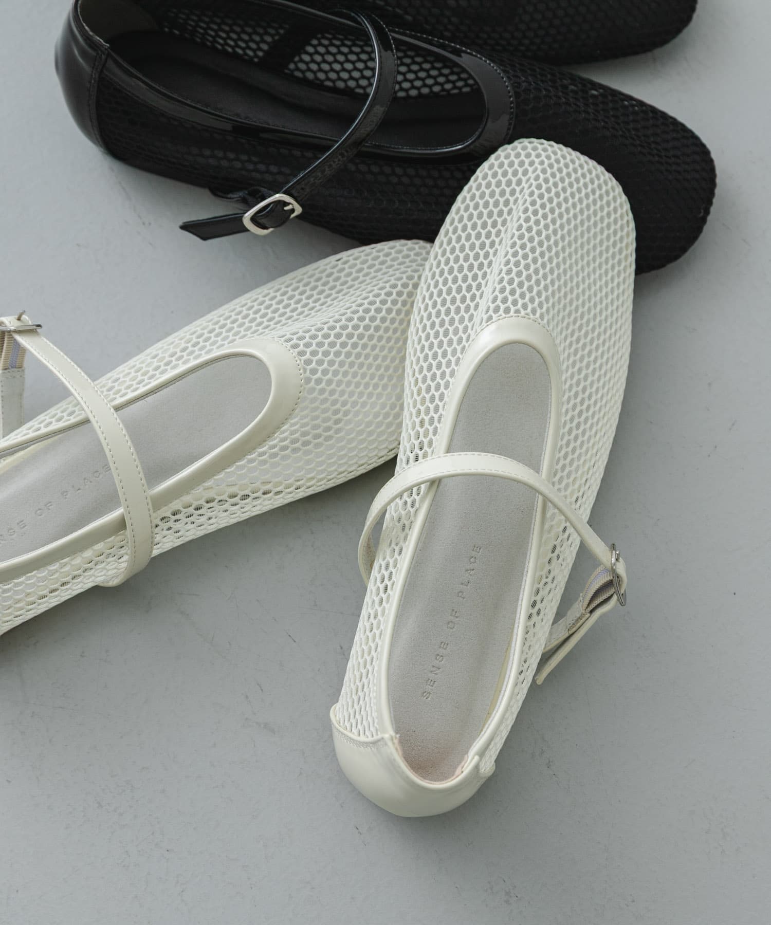 メッシュフラットシューズ IVORY S
