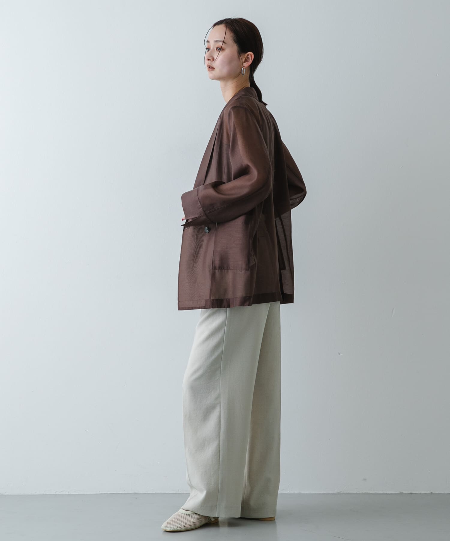 『軽量』メッシュフラットシューズ IVORY S