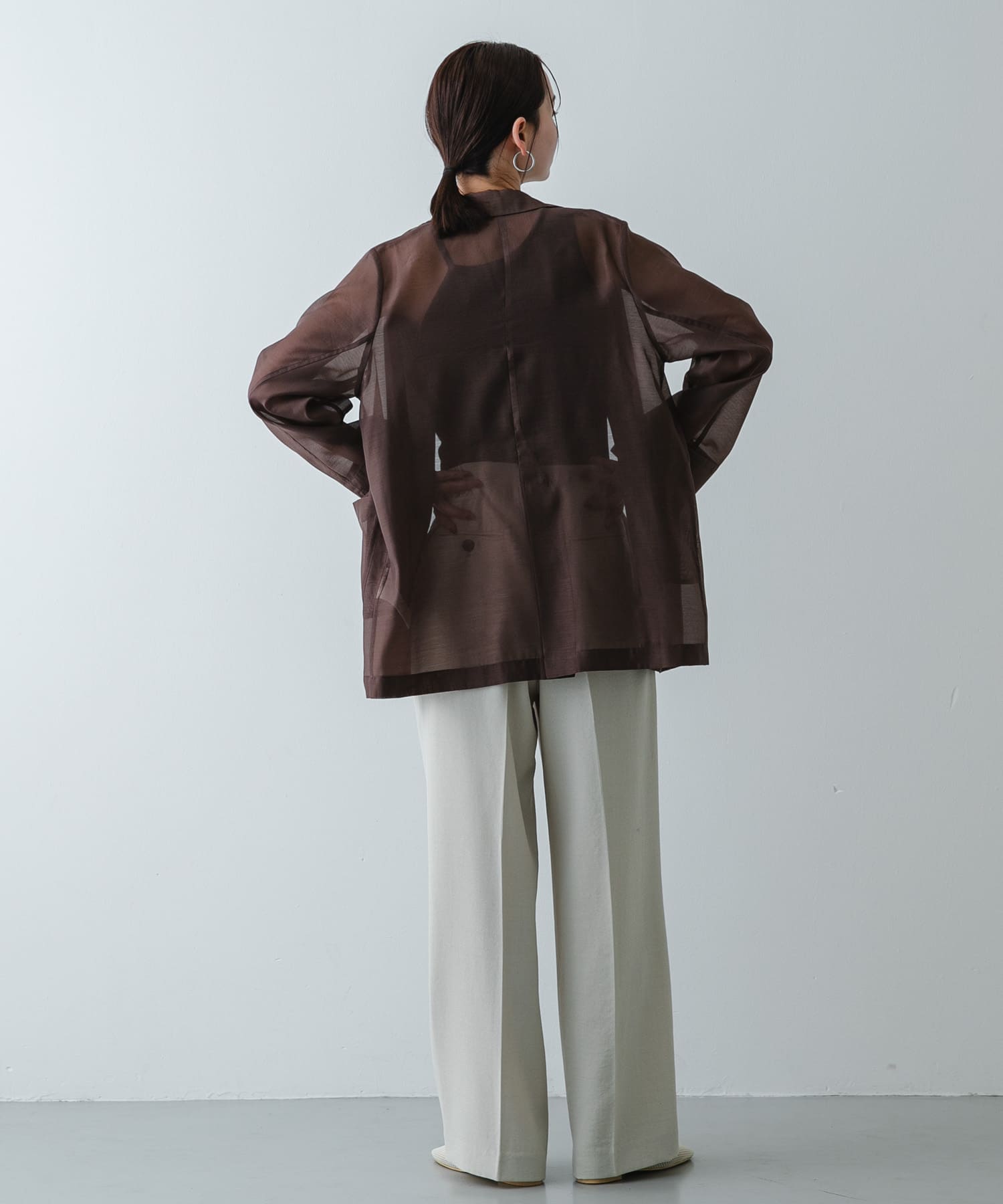 『軽量』メッシュフラットシューズ IVORY M