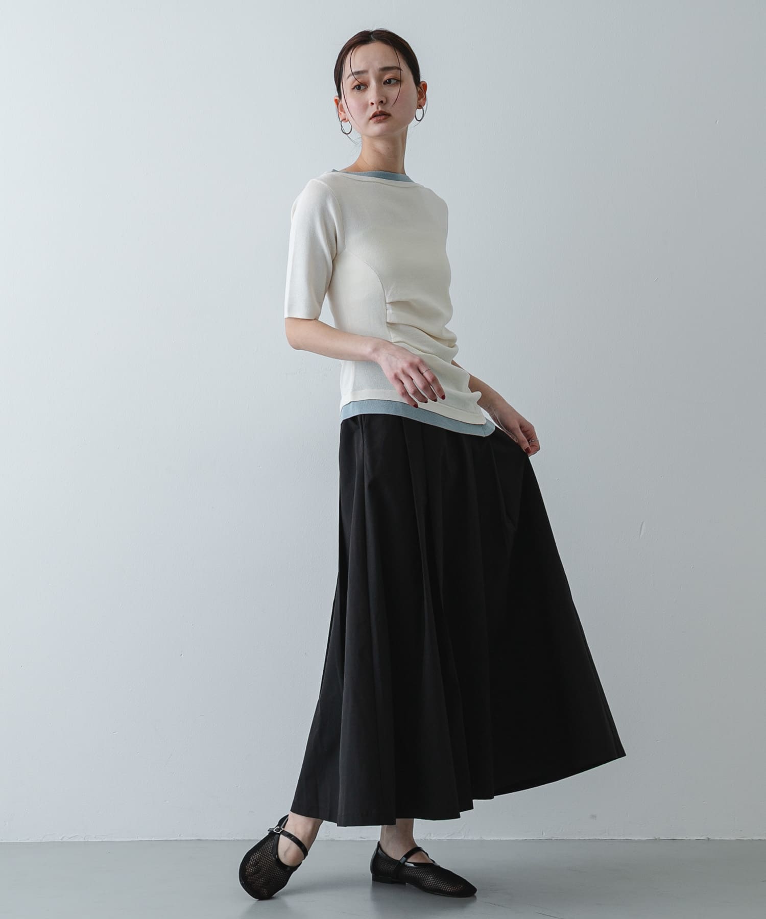 『軽量』メッシュフラットシューズ BLACK M