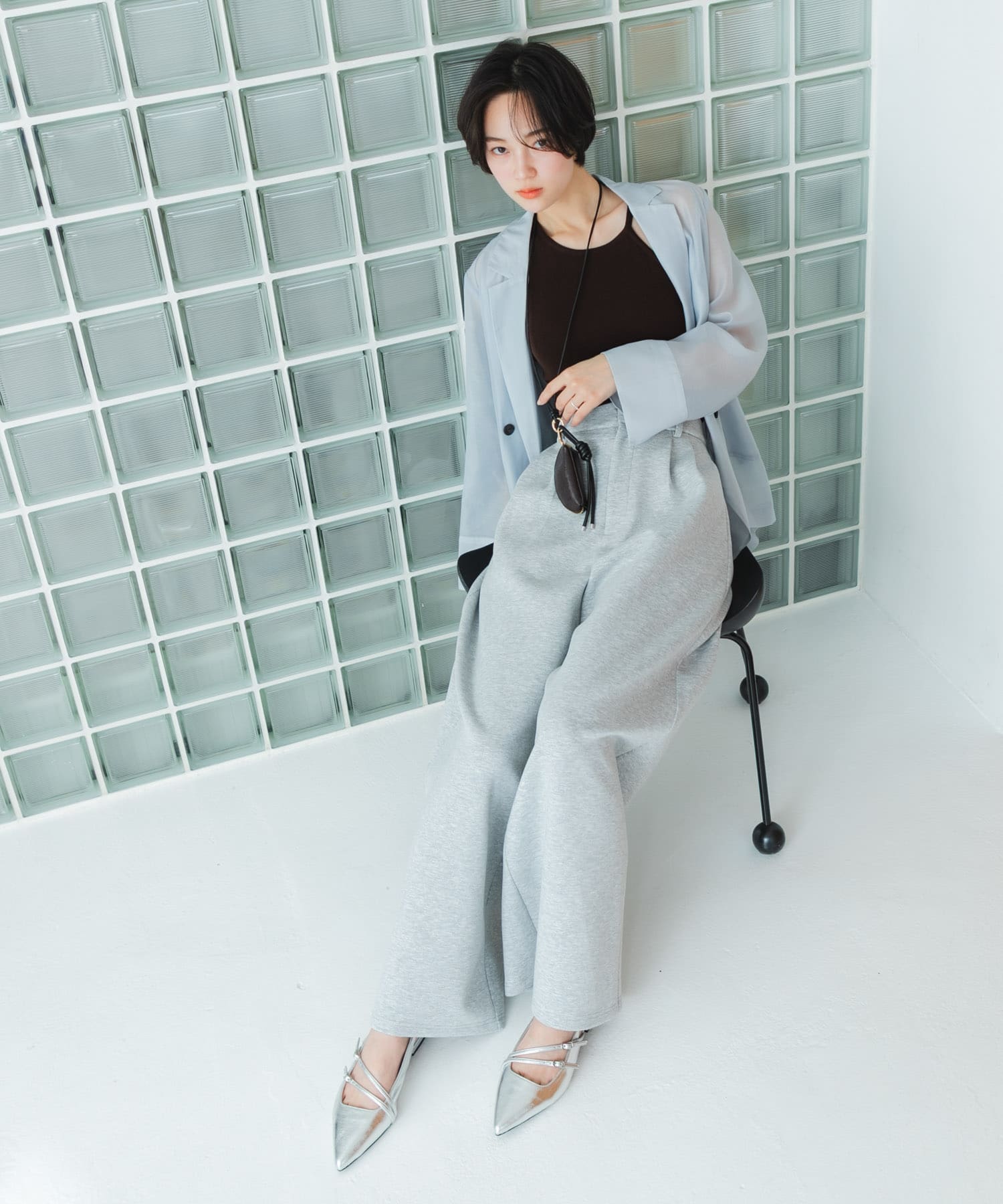 『軽量/消臭/抗菌』ベルトデザインミュール SILVER M
