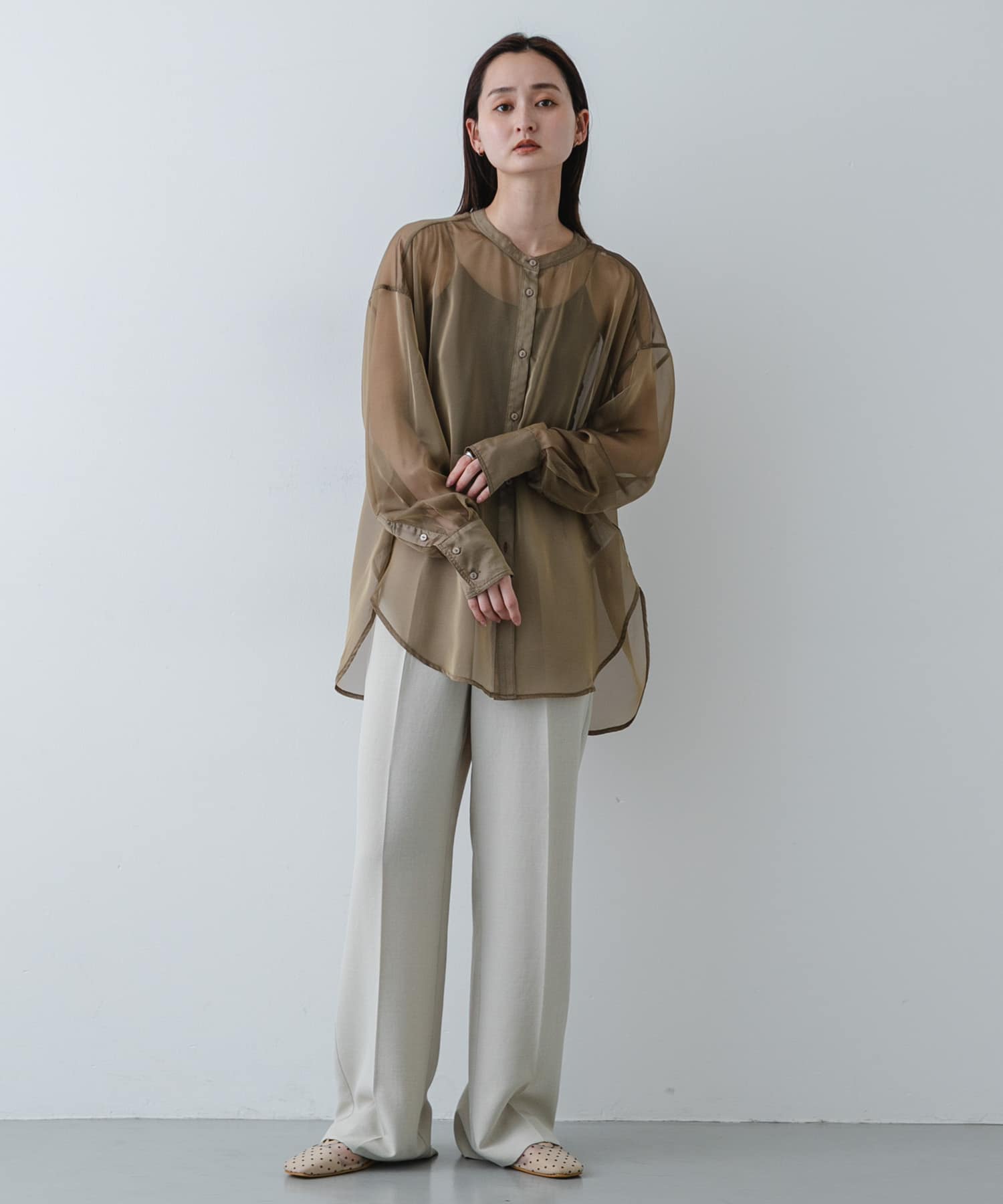シアードットフラットパンプス IVORY S