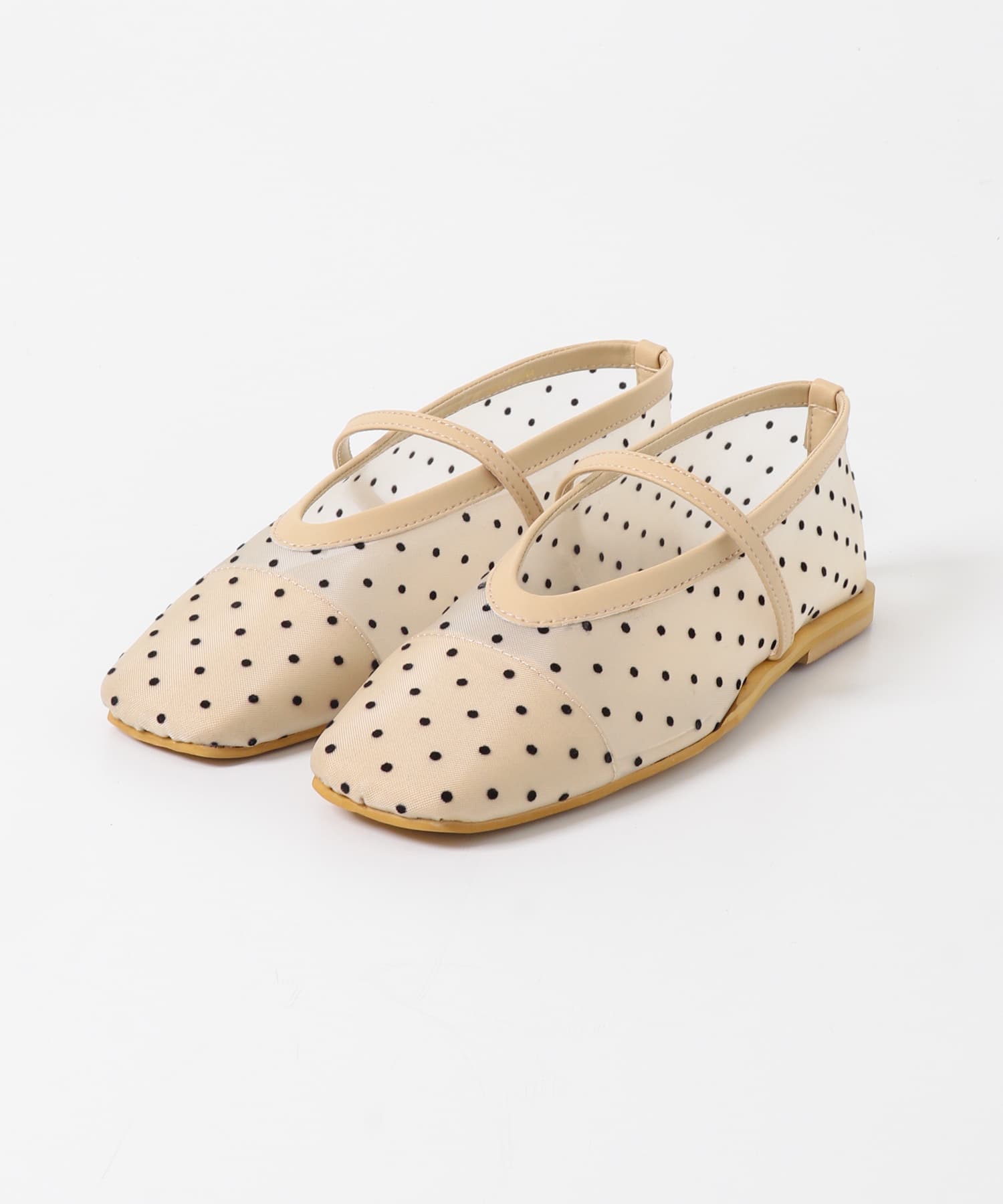 シアードットフラットパンプス IVORY S